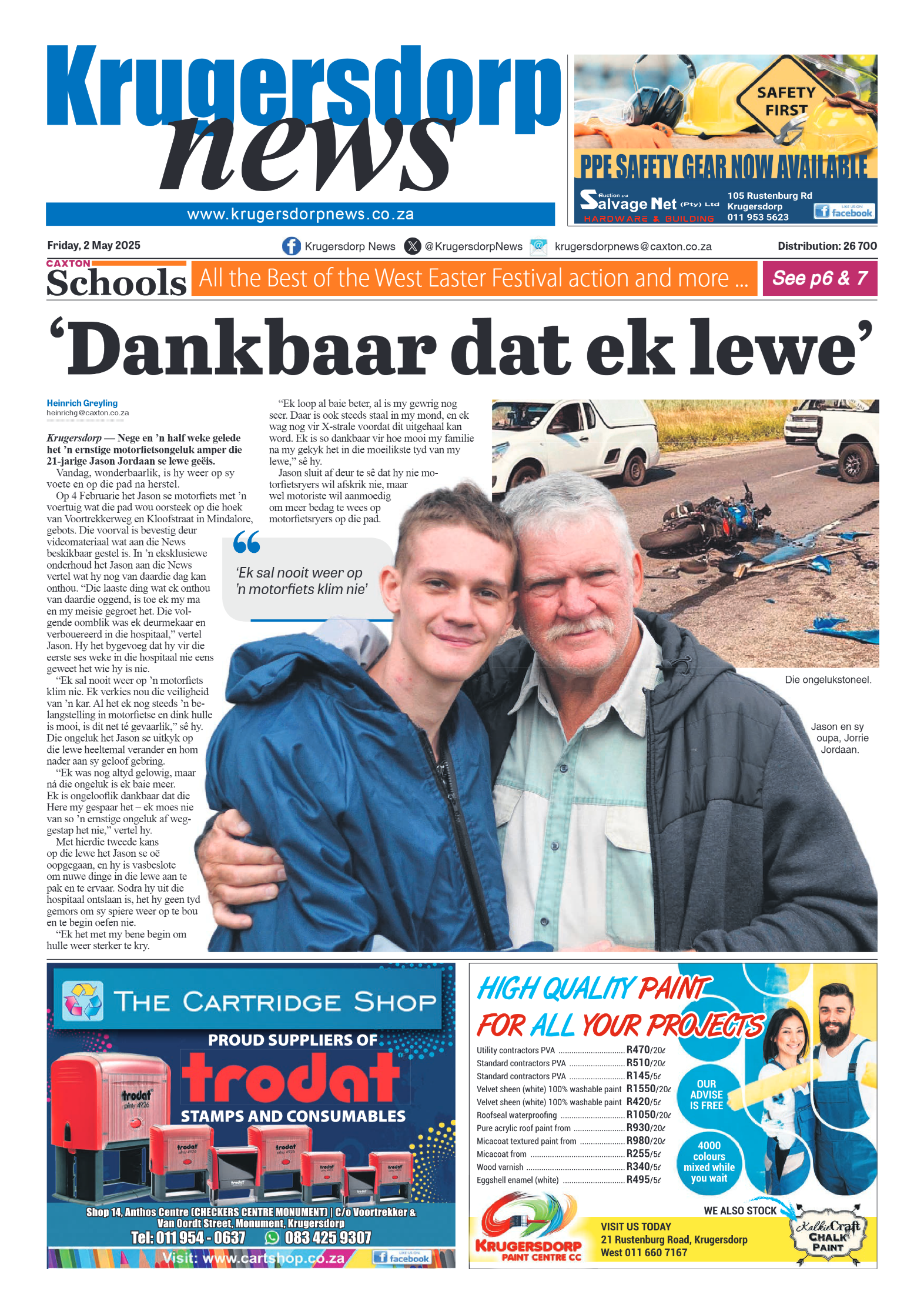 Krugersdorp News 2 May 2025 page 1