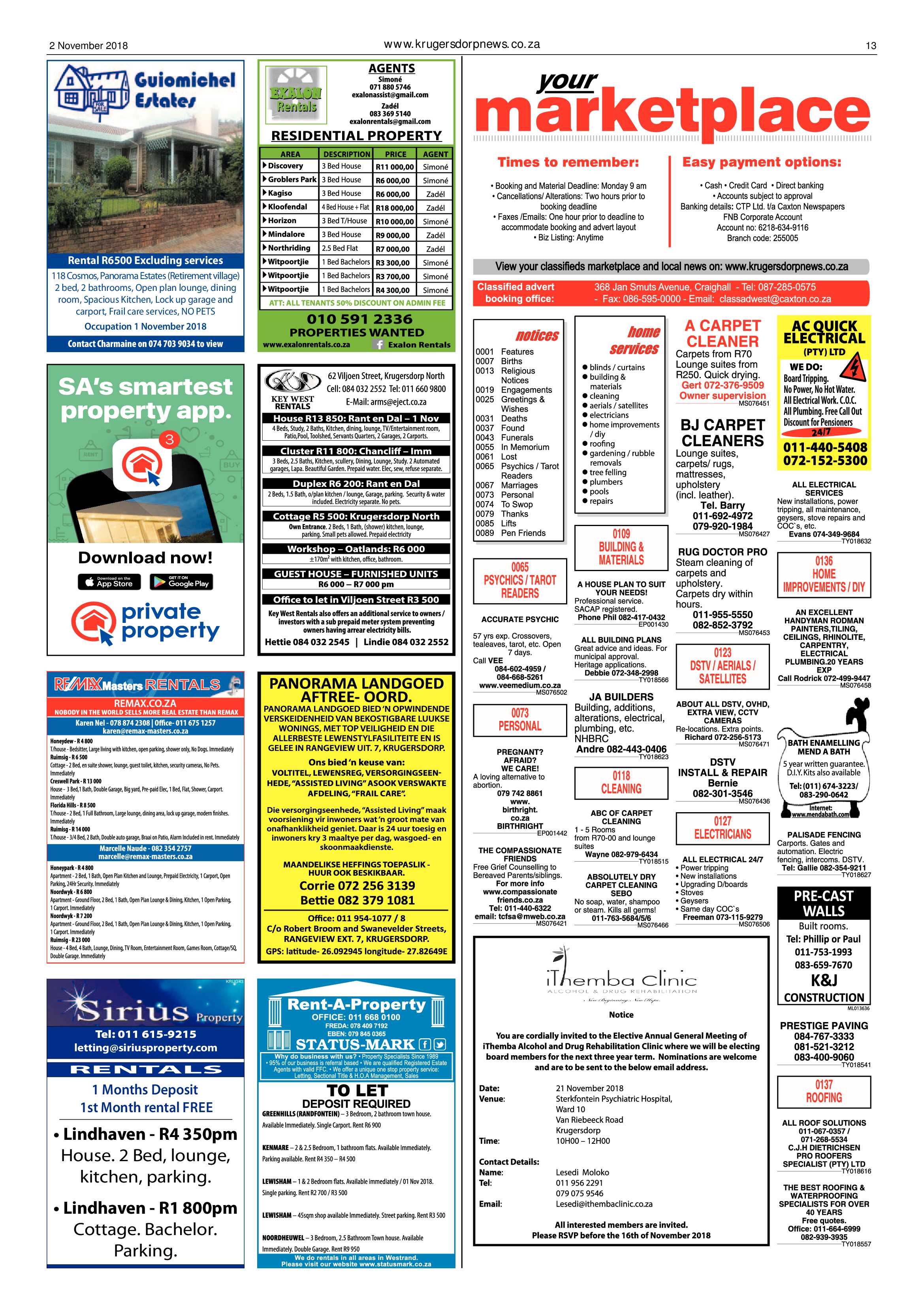 Krugersdorp News 2 November 2018 page 13