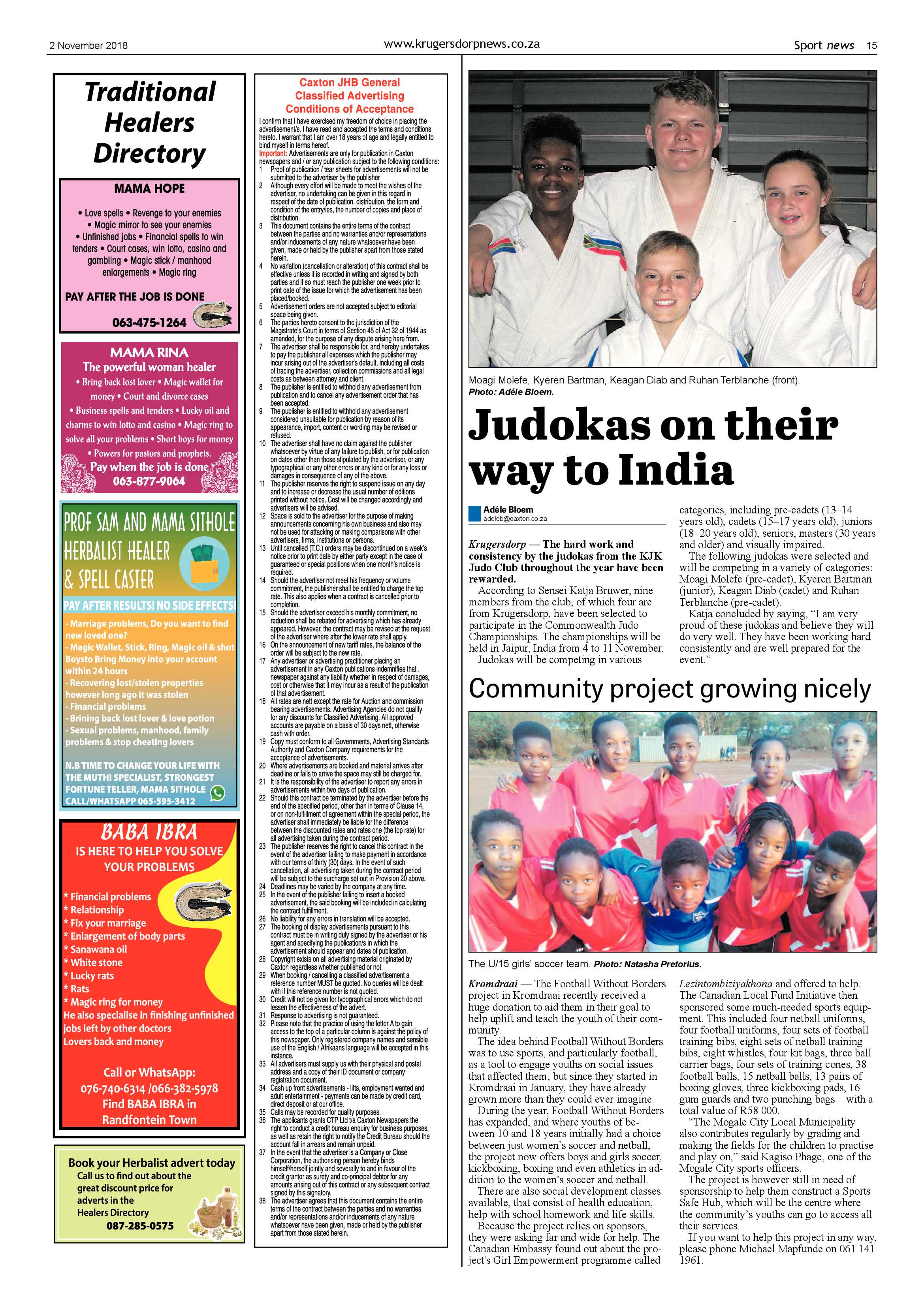 Krugersdorp News 2 November 2018 page 15