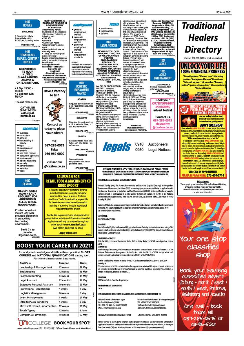 Krugersdorp News 30 April 2021 page 14