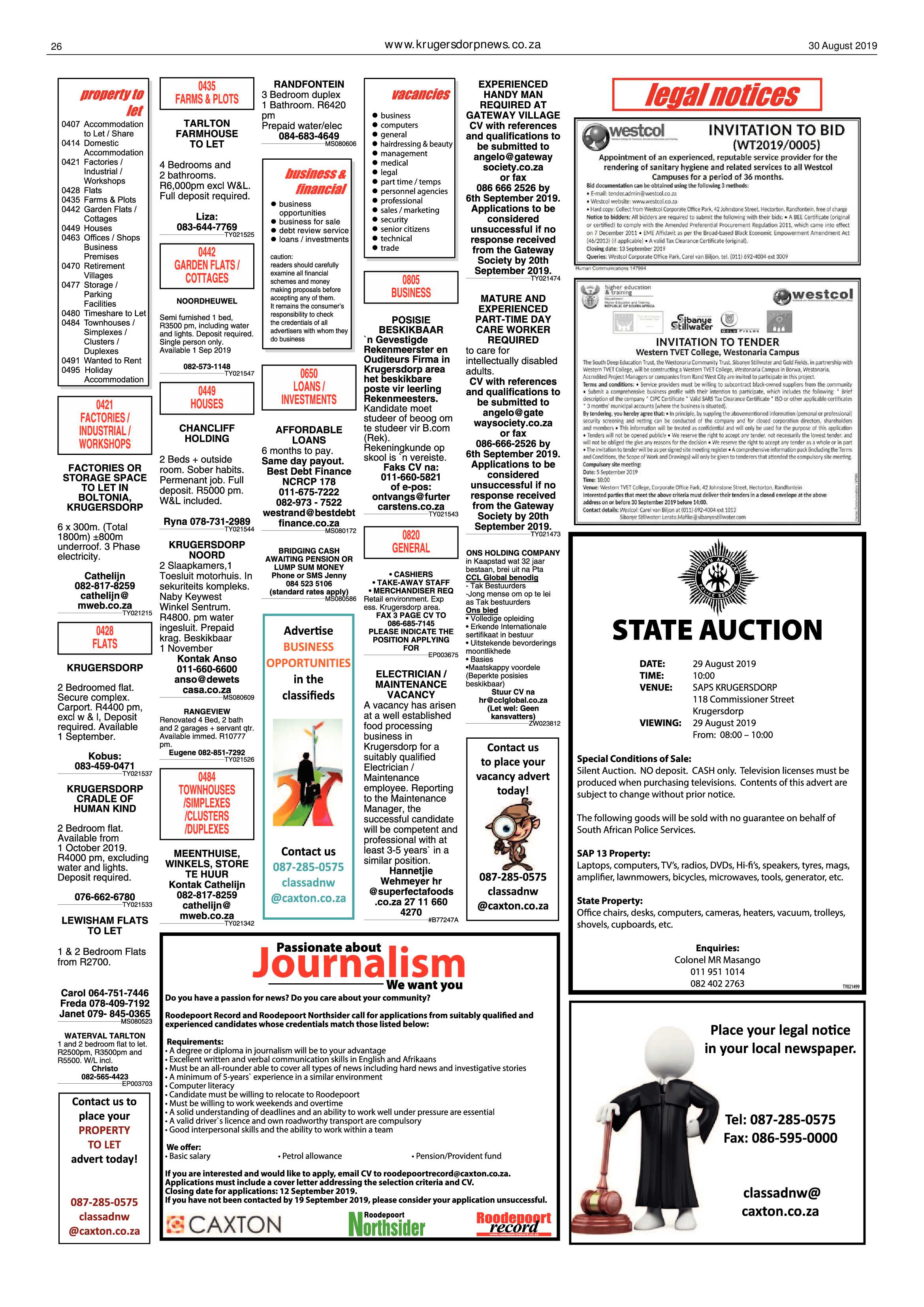 Krugersdorp News 30 August 2019 page 26