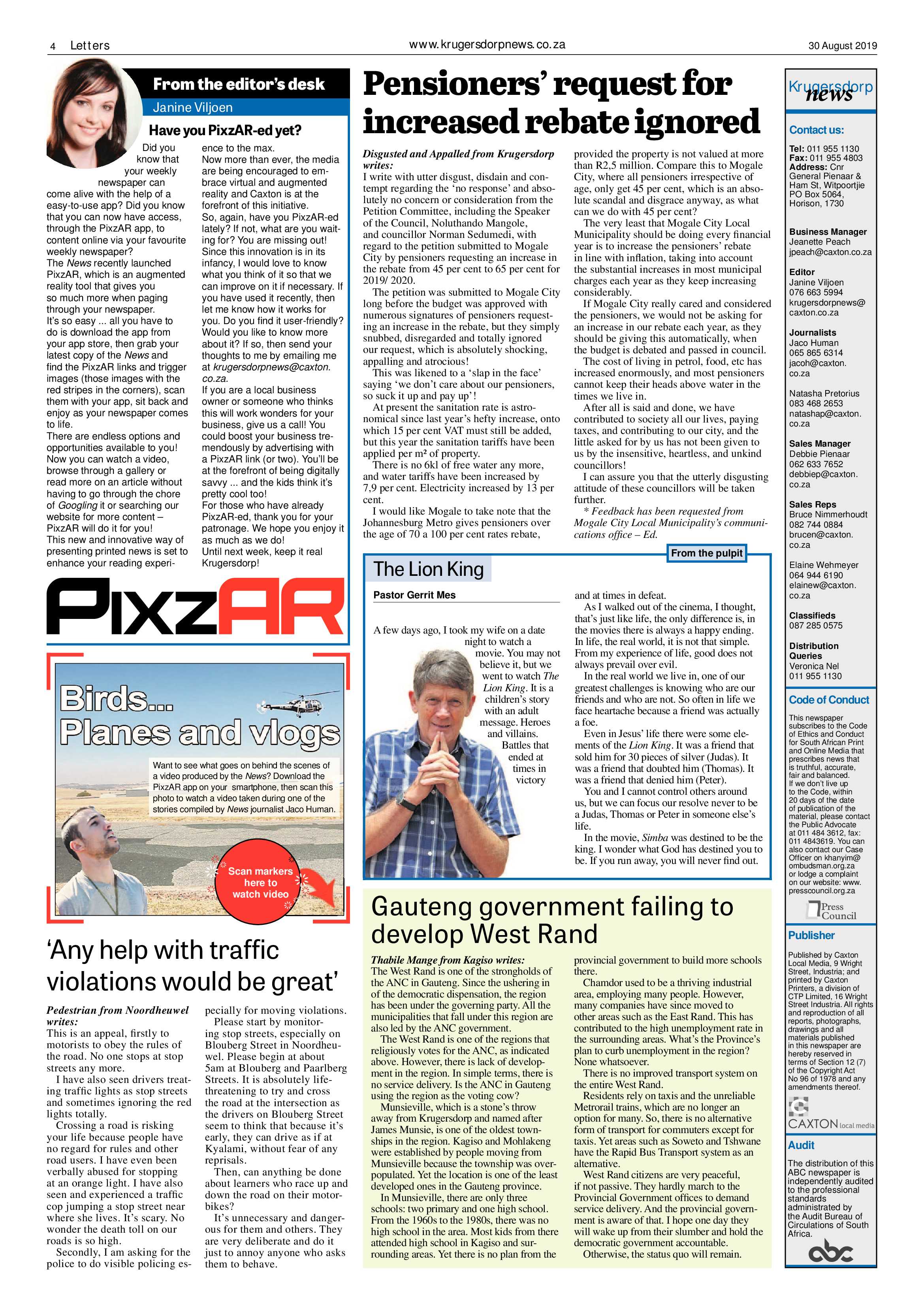 Krugersdorp News 30 August 2019 page 4