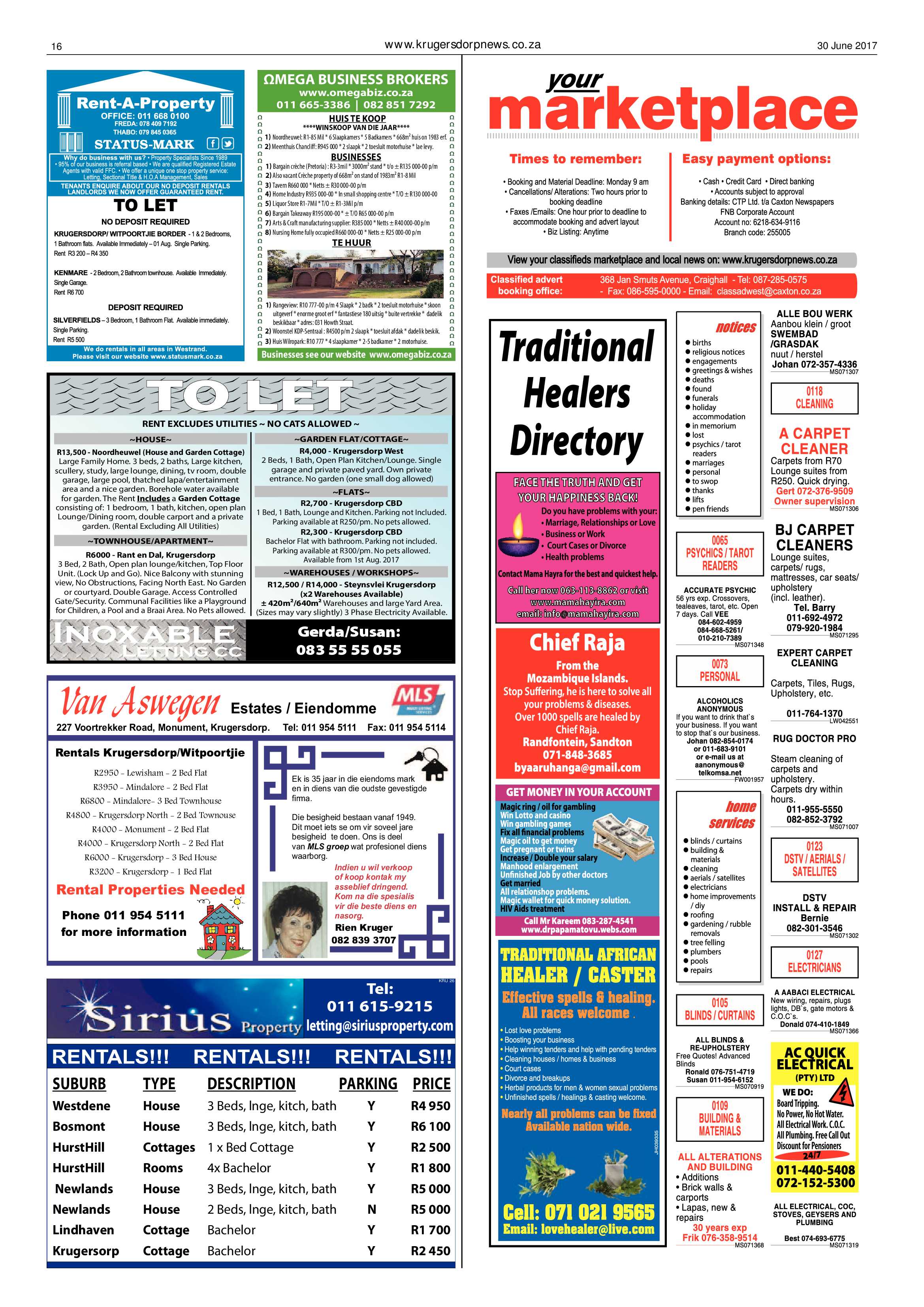Krugersdorp News 30 June 2017 page 16