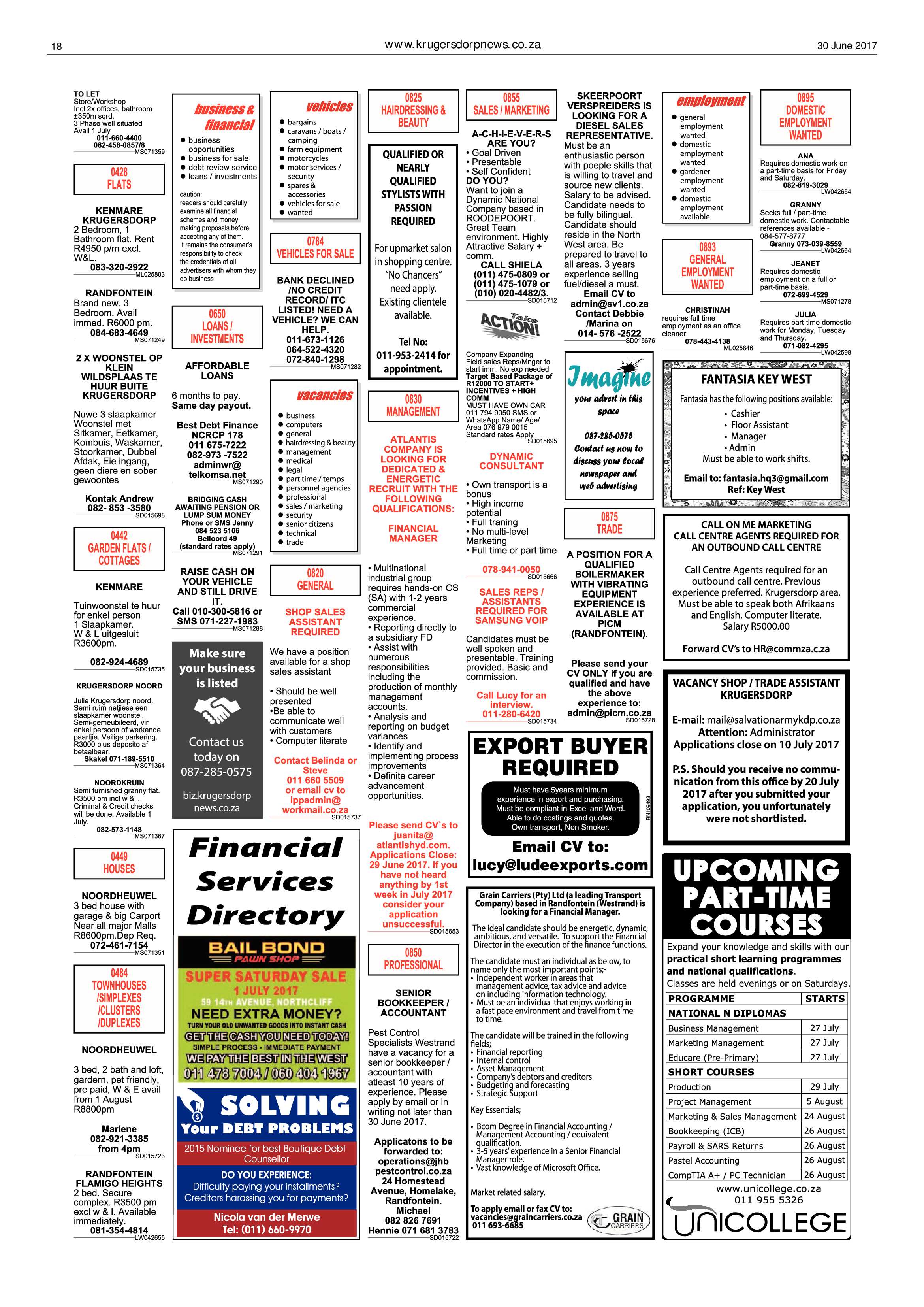 Krugersdorp News 30 June 2017 page 18