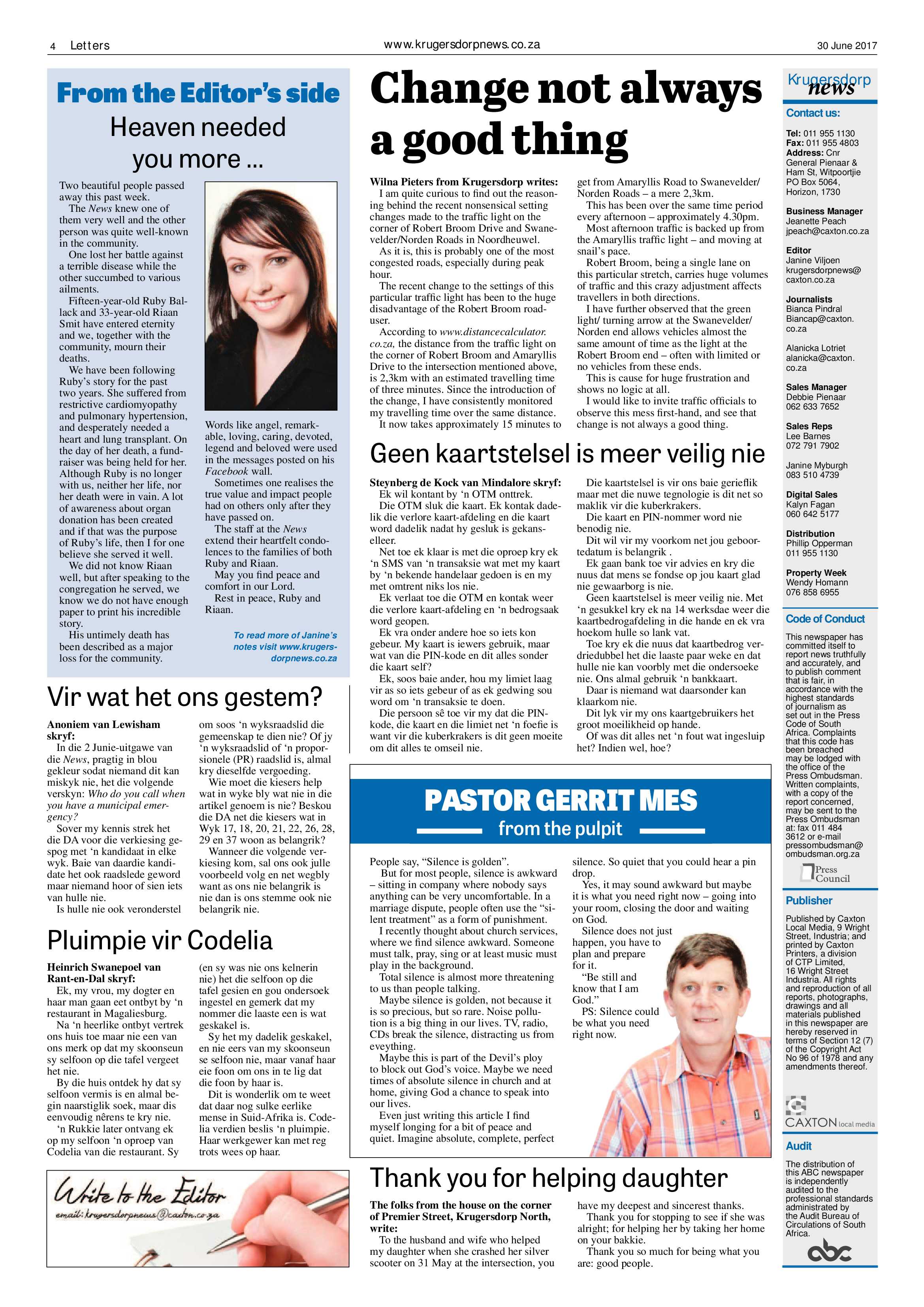 Krugersdorp News 30 June 2017 page 4