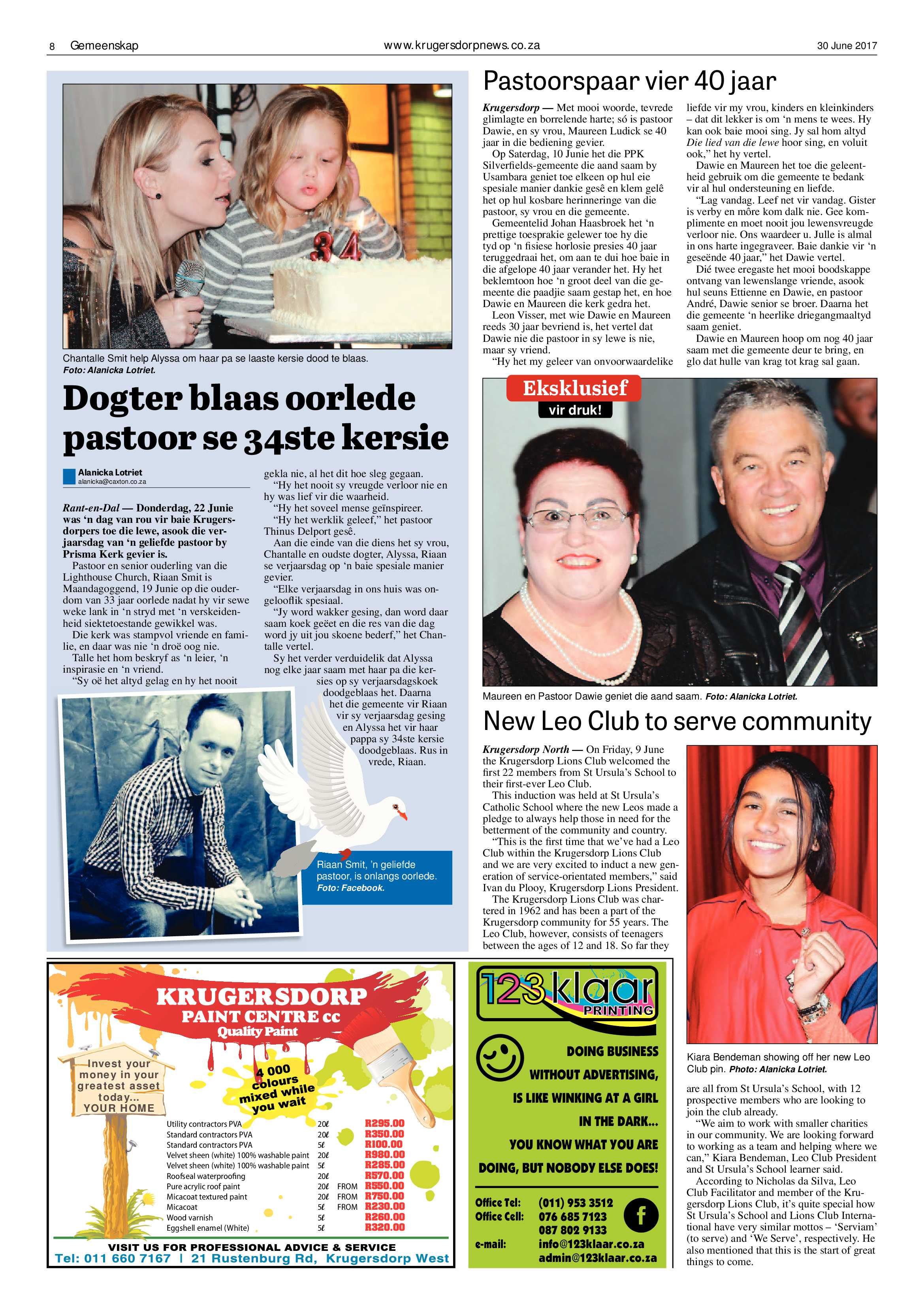 Krugersdorp News 30 June 2017 page 8