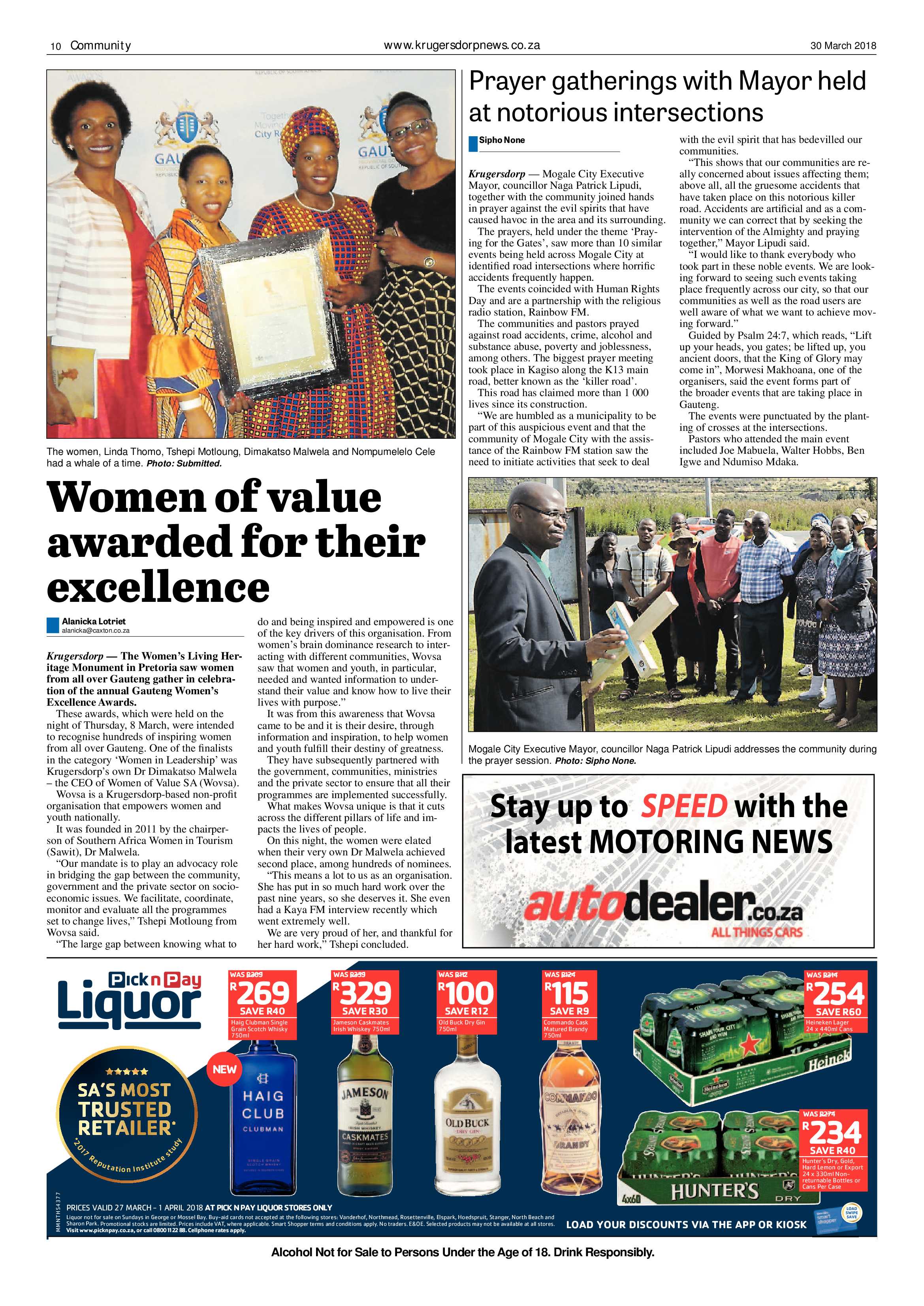 Krugersdorp News 30 March 2018 page 10