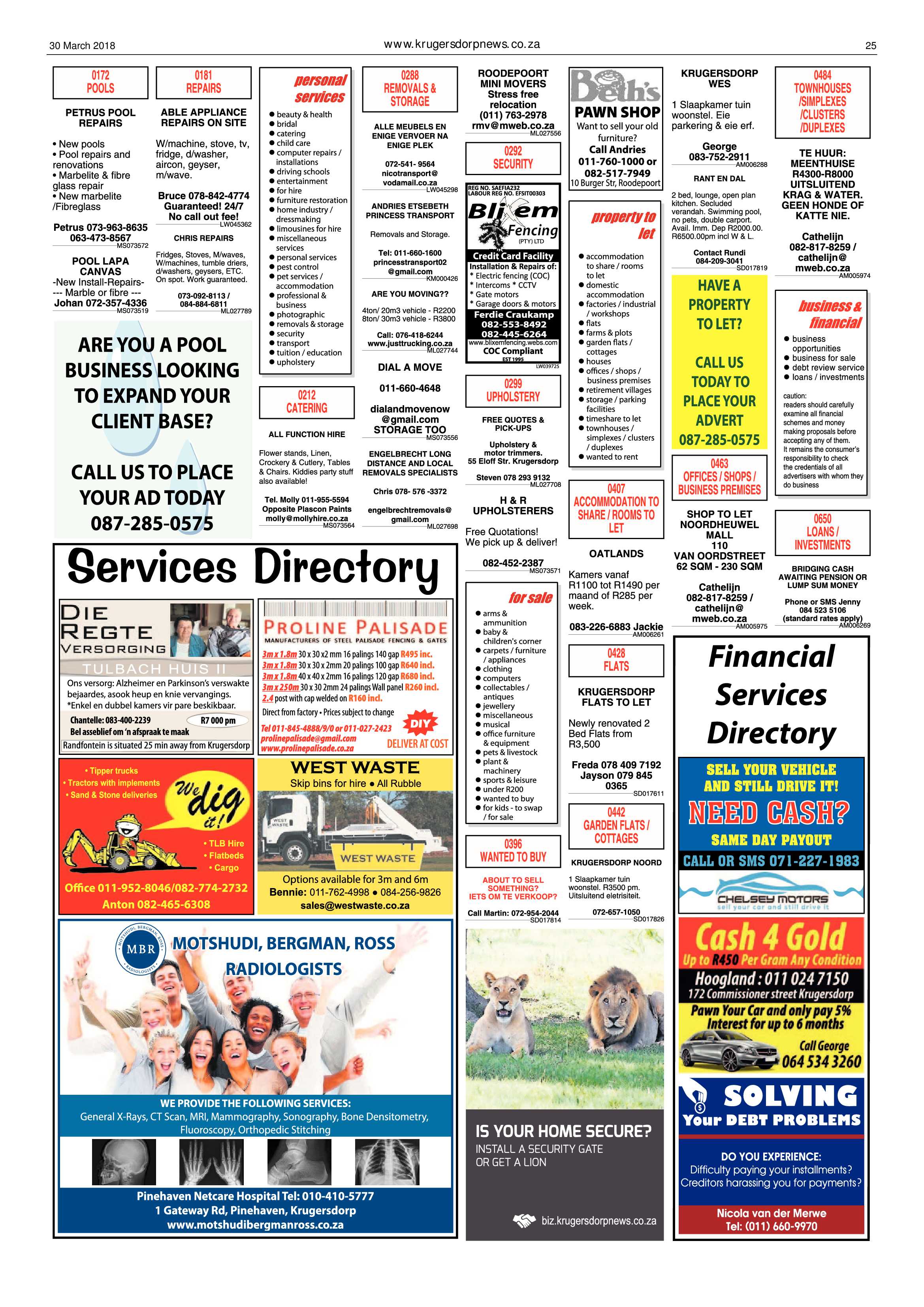 Krugersdorp News 30 March 2018 page 25
