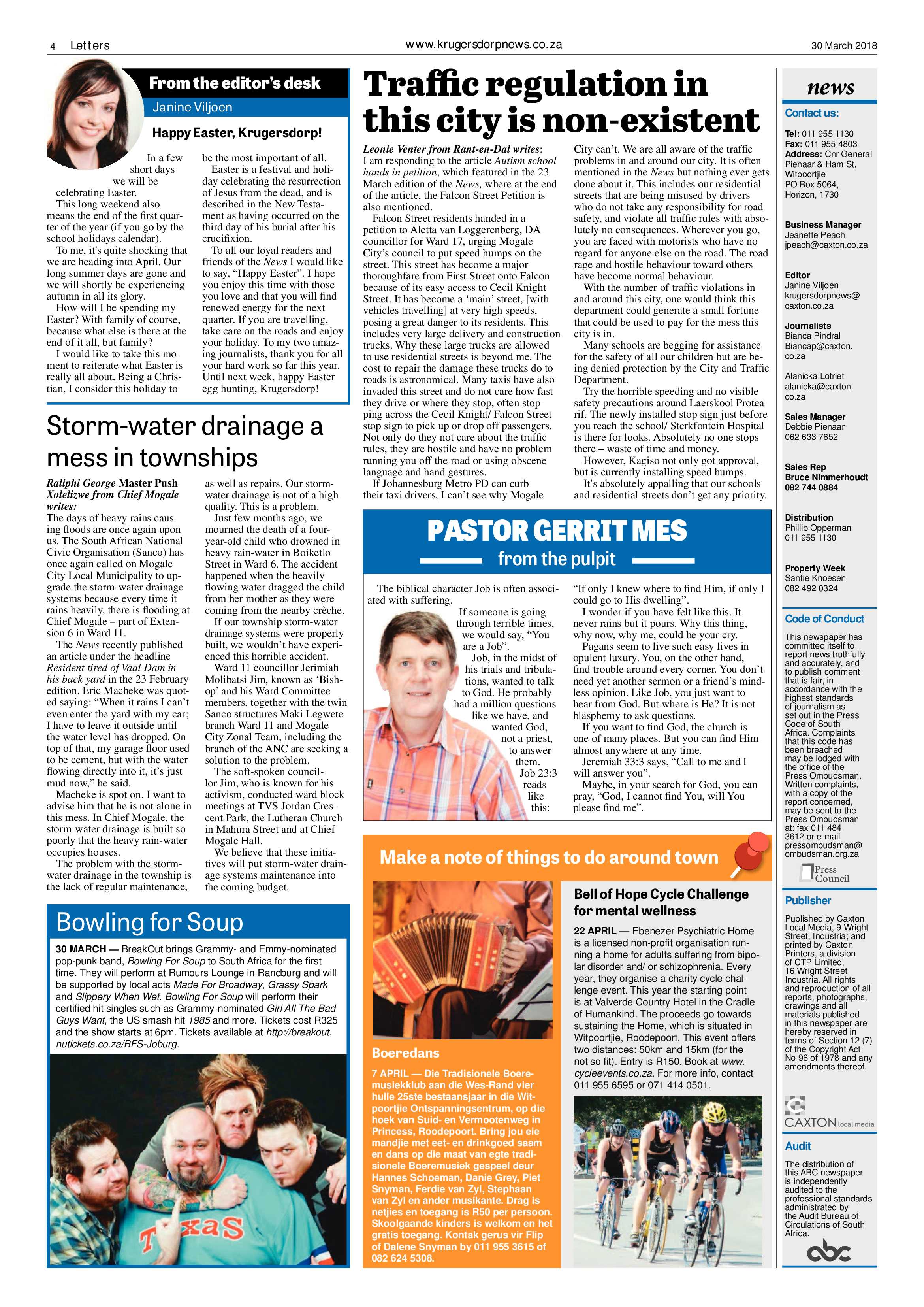 Krugersdorp News 30 March 2018 page 4
