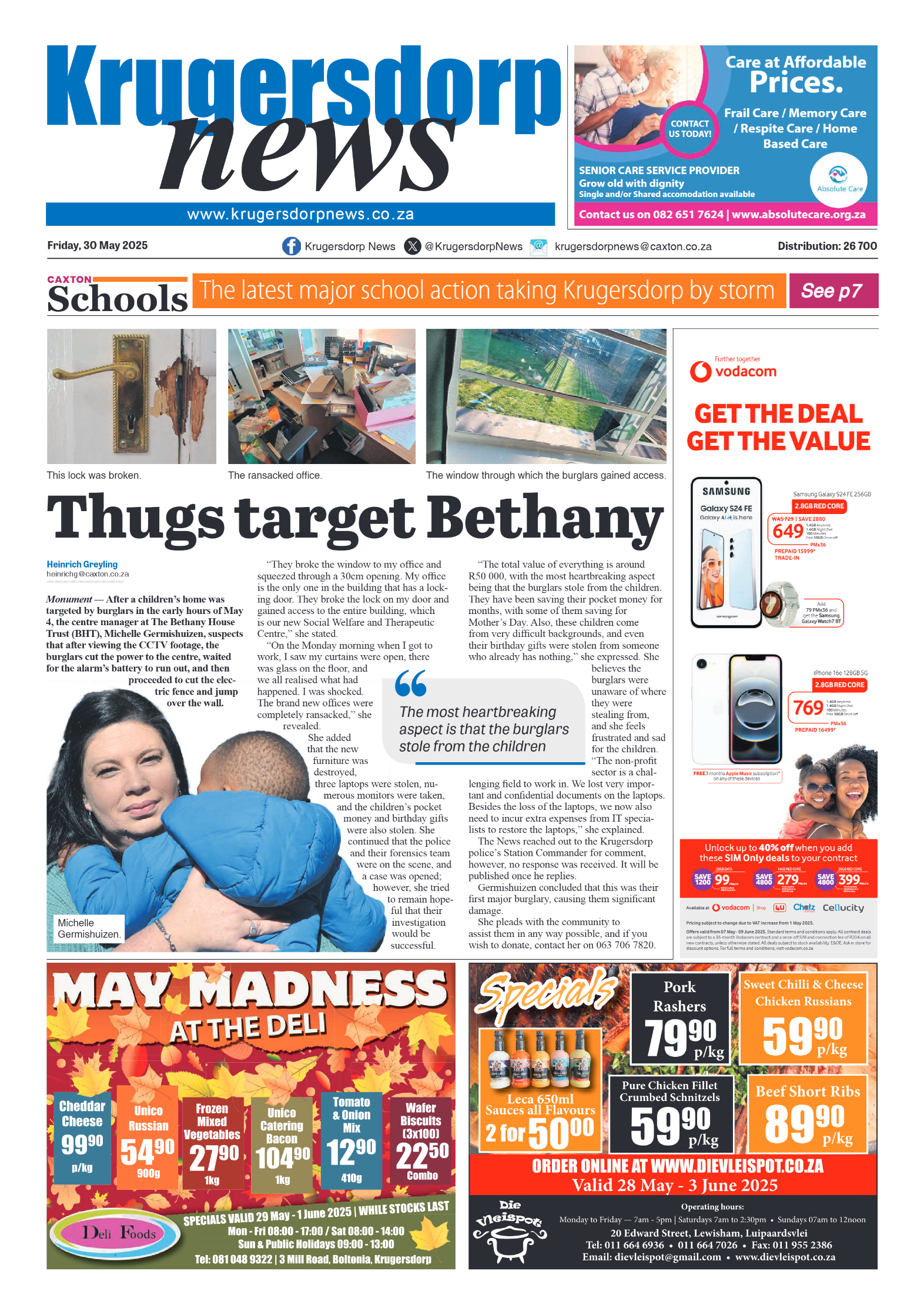 Krugersdorp News 30 May 2025 page 1