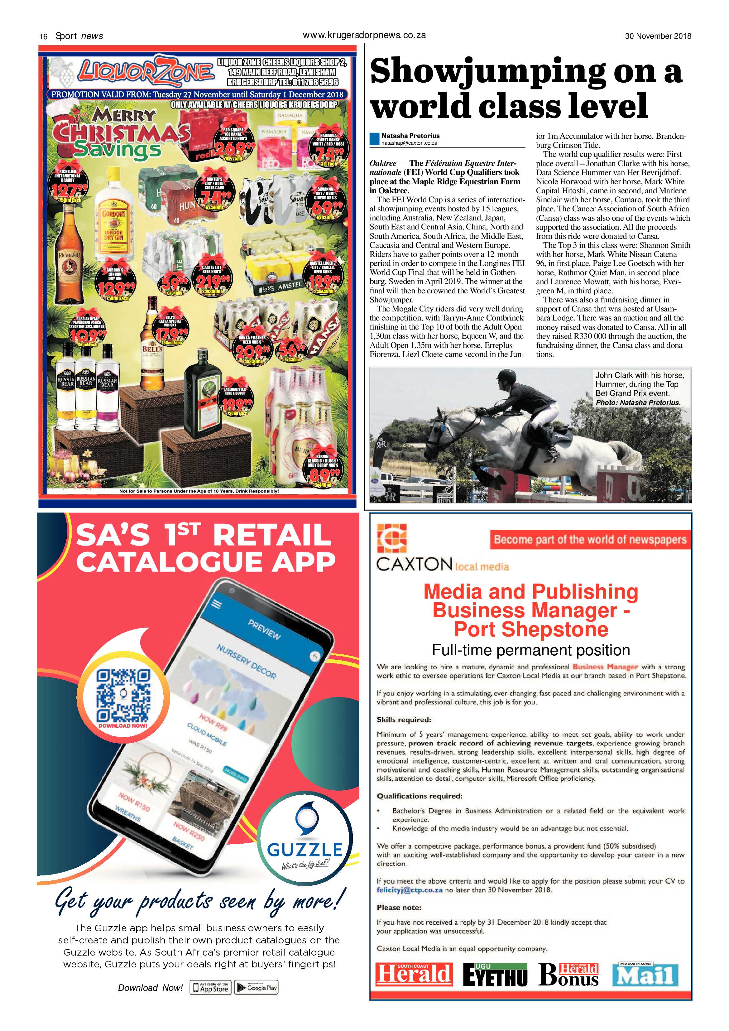 Krugersdorp News 30 November 2018 page 16