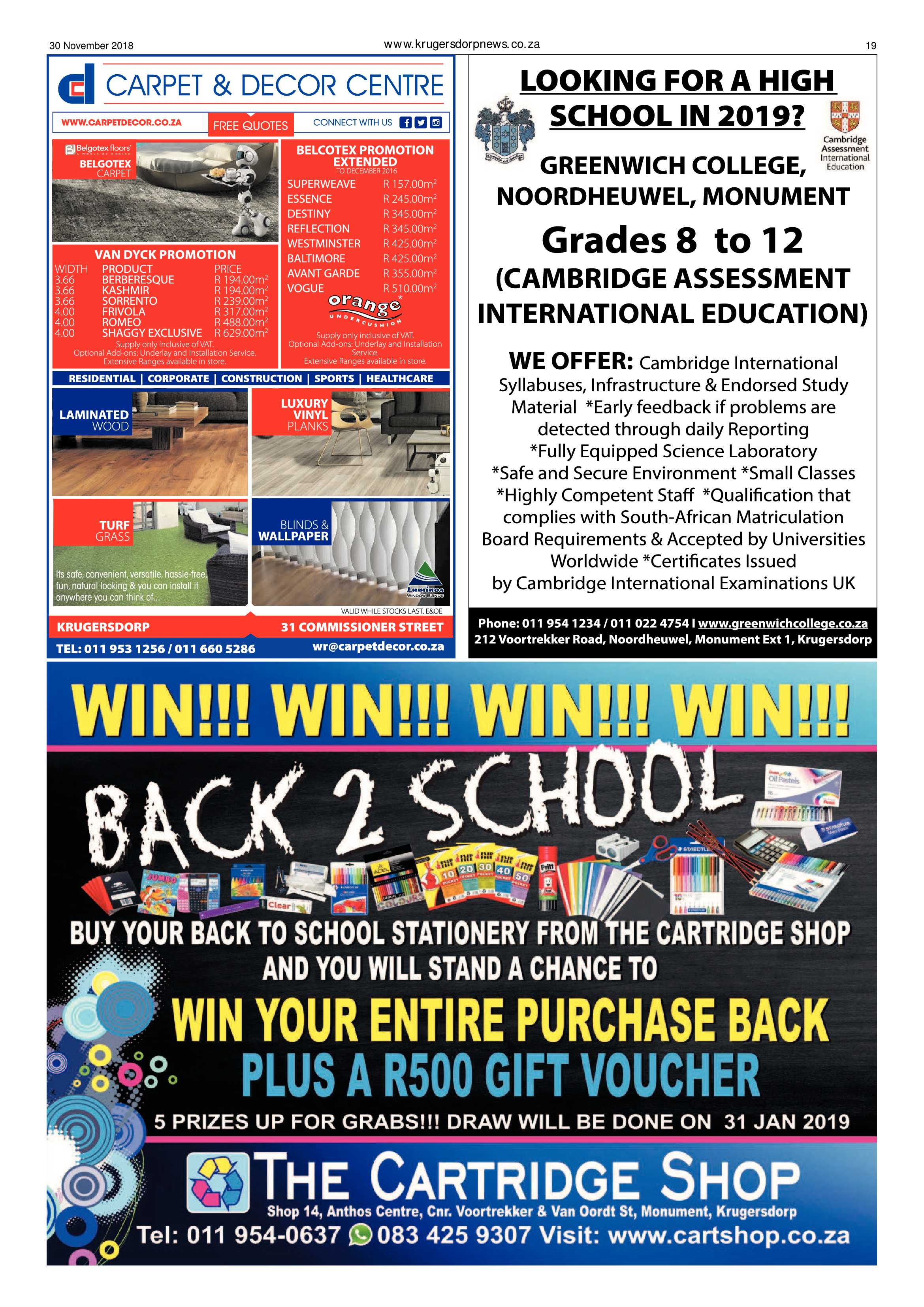 Krugersdorp News 30 November 2018 page 19