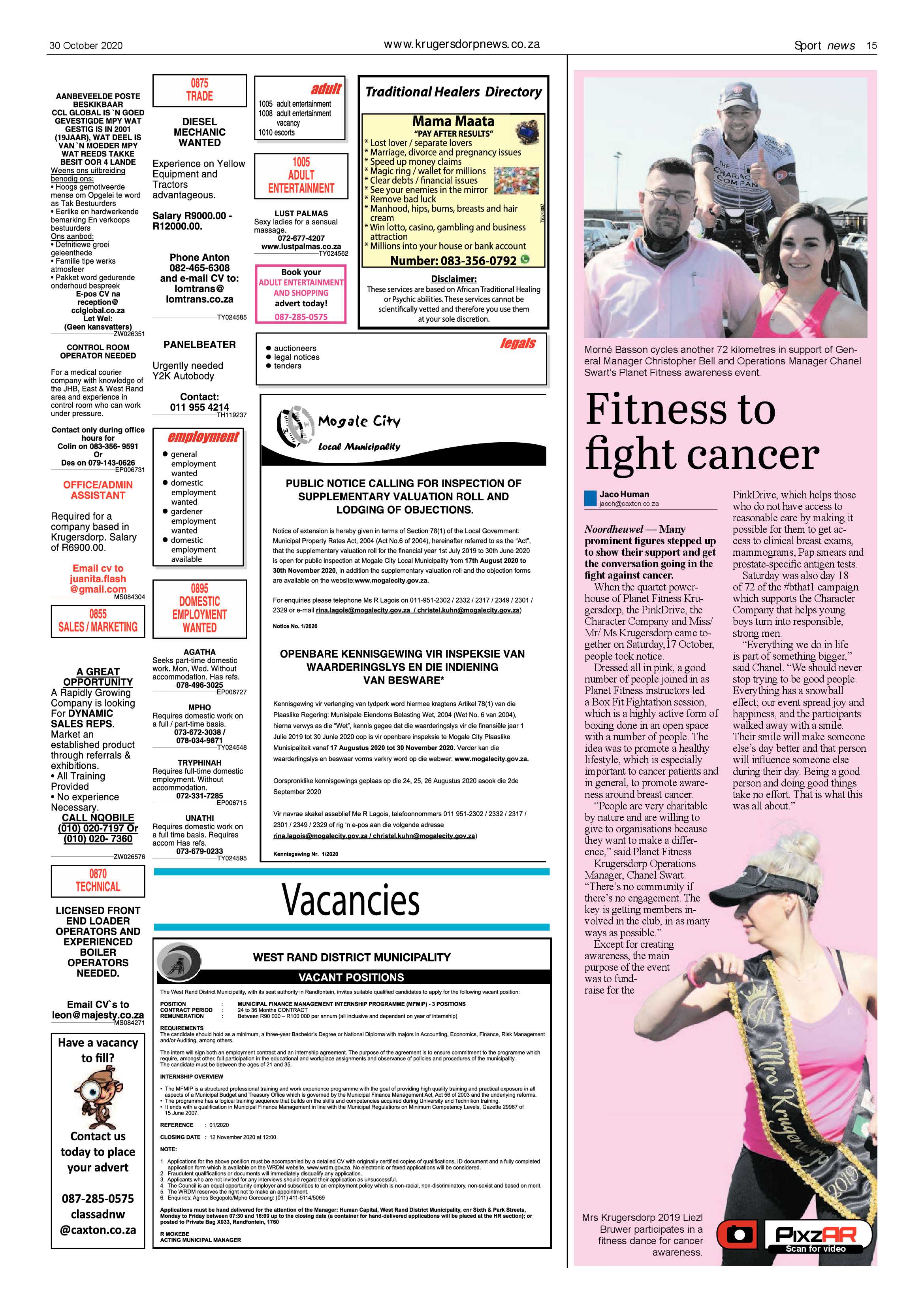 Krugersdorp News 30 October 2020 page 15
