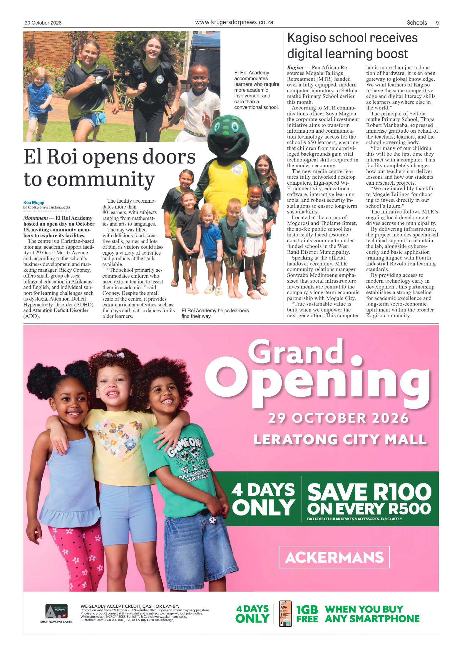 Krugersdorp News 30 October 2026 page 9