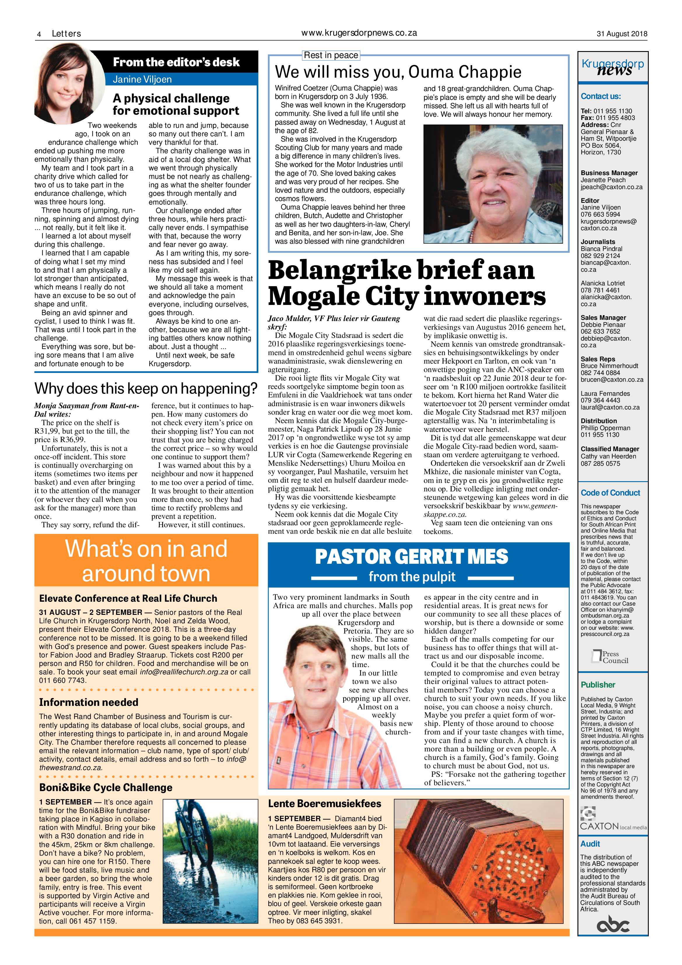 Krugersdorp News 31 August 2018 page 4