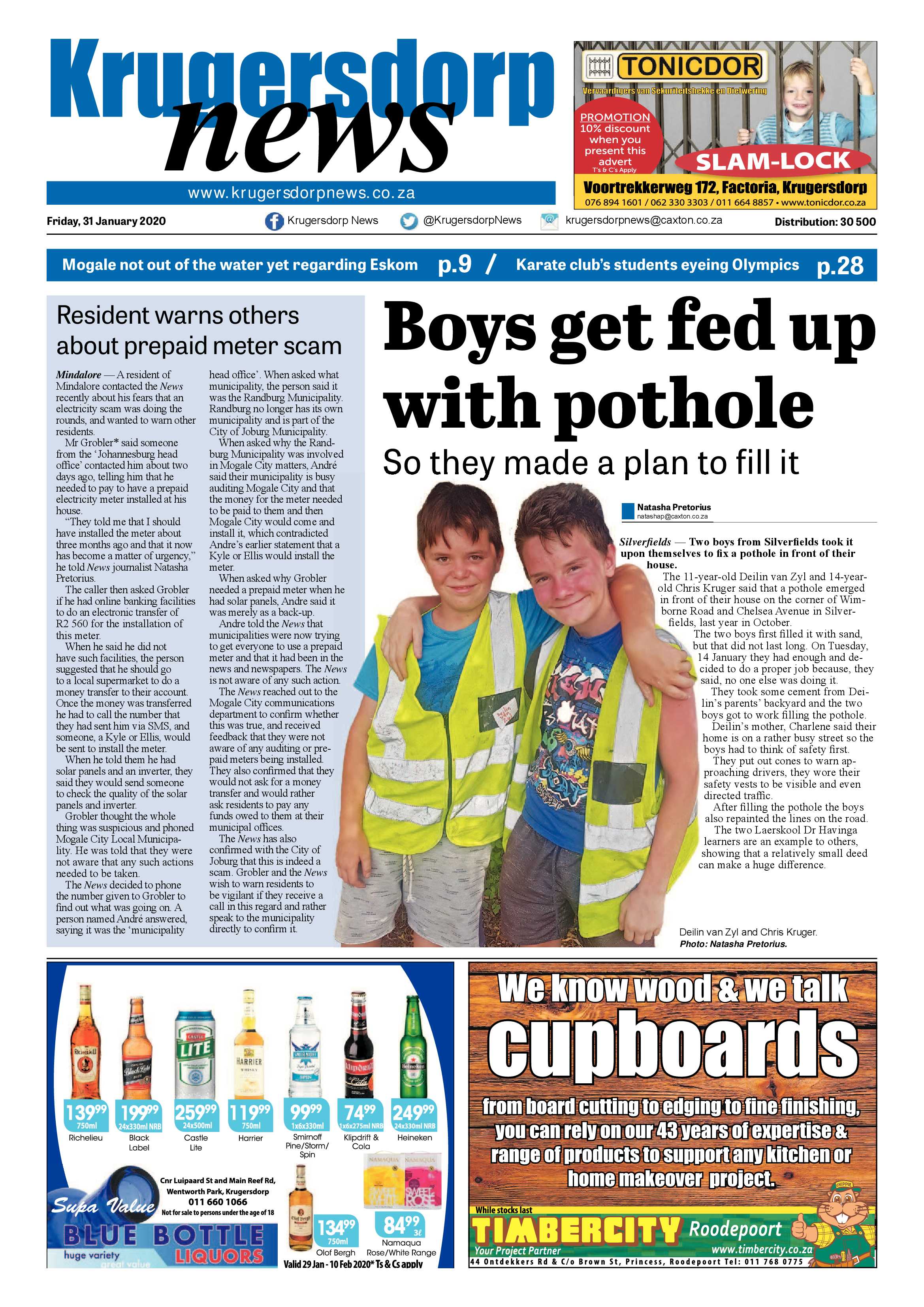 Krugersdorp News 31 January 2020 page 1