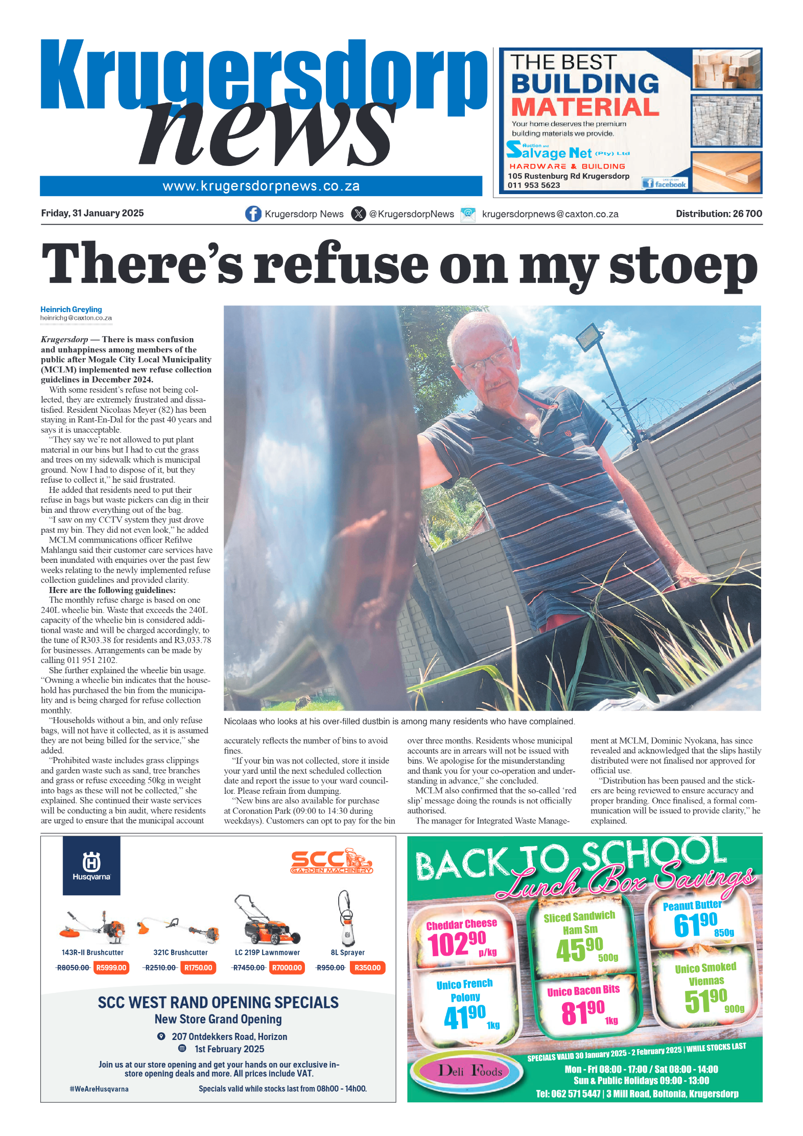 Krugersdorp News 31 January 2025 page 1