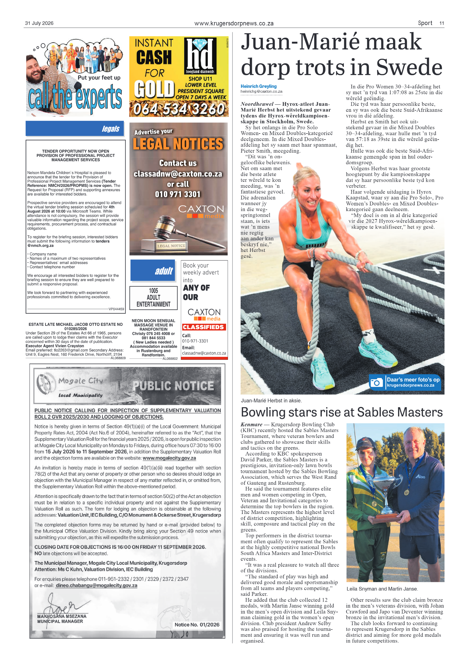 Krugersdorp News 31 July 2026 page 11
