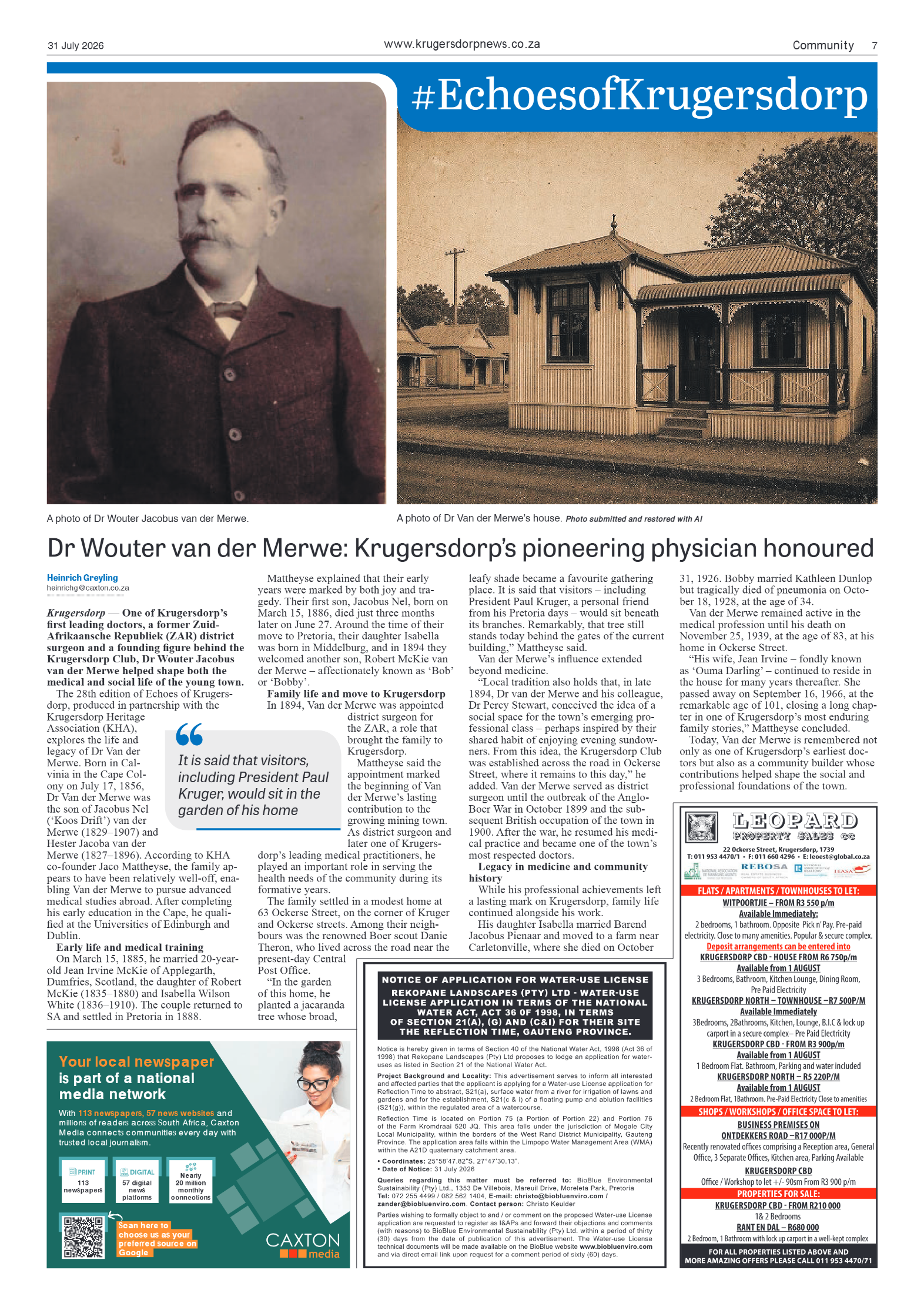 Krugersdorp News 31 July 2026 page 7