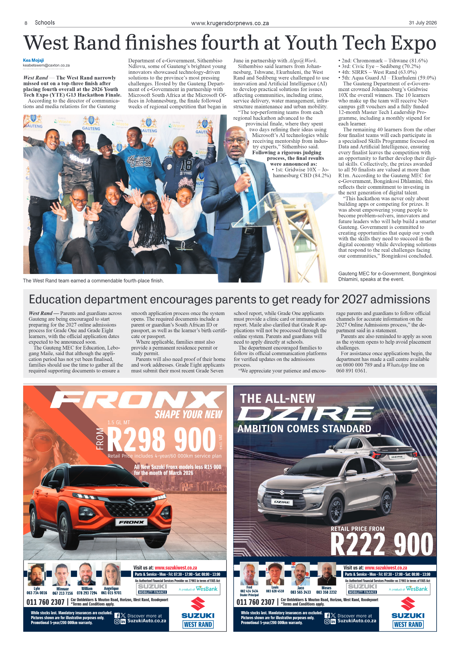 Krugersdorp News 31 July 2026 page 8