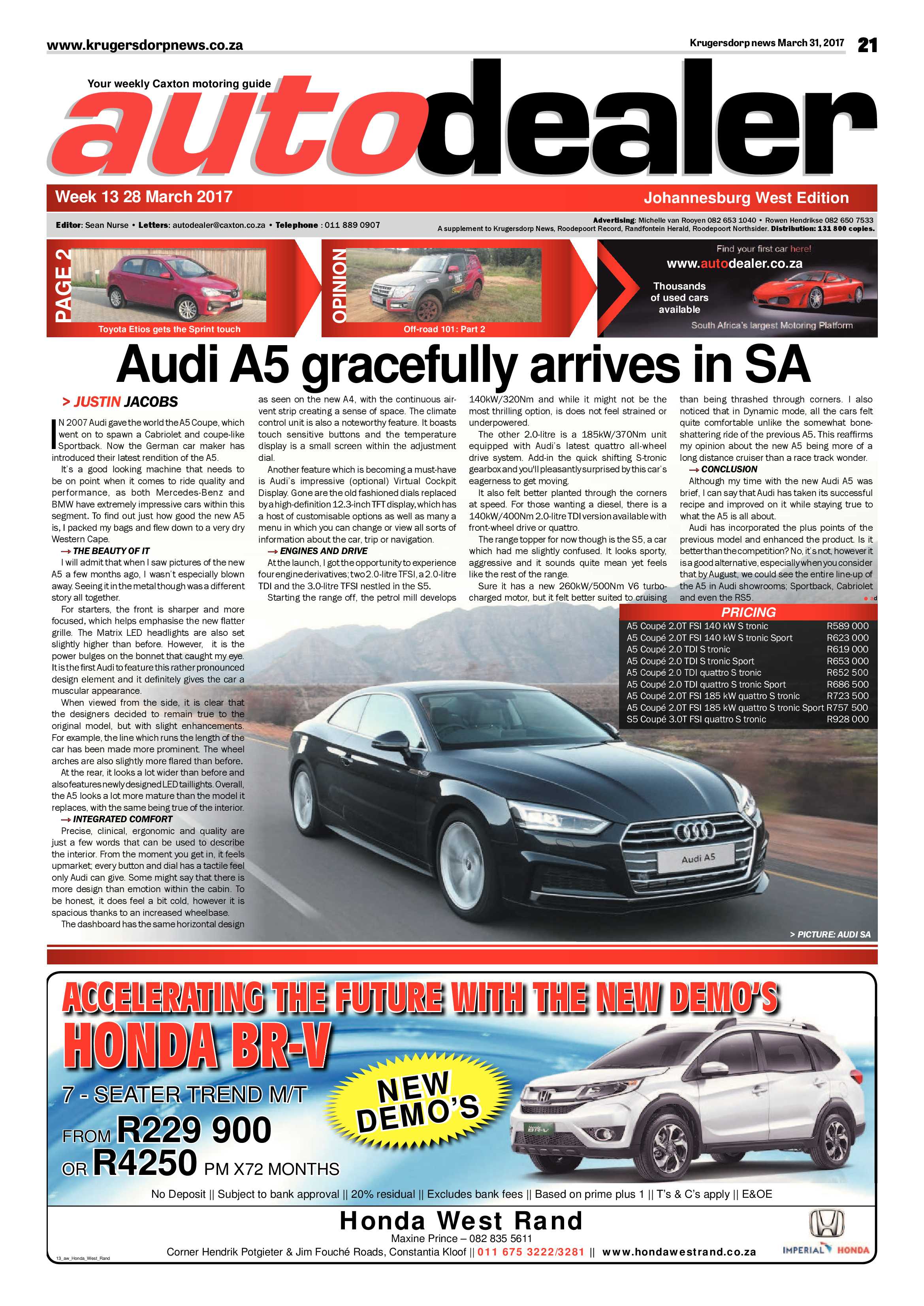 Krugersdorp News 31 March 2017 page 21