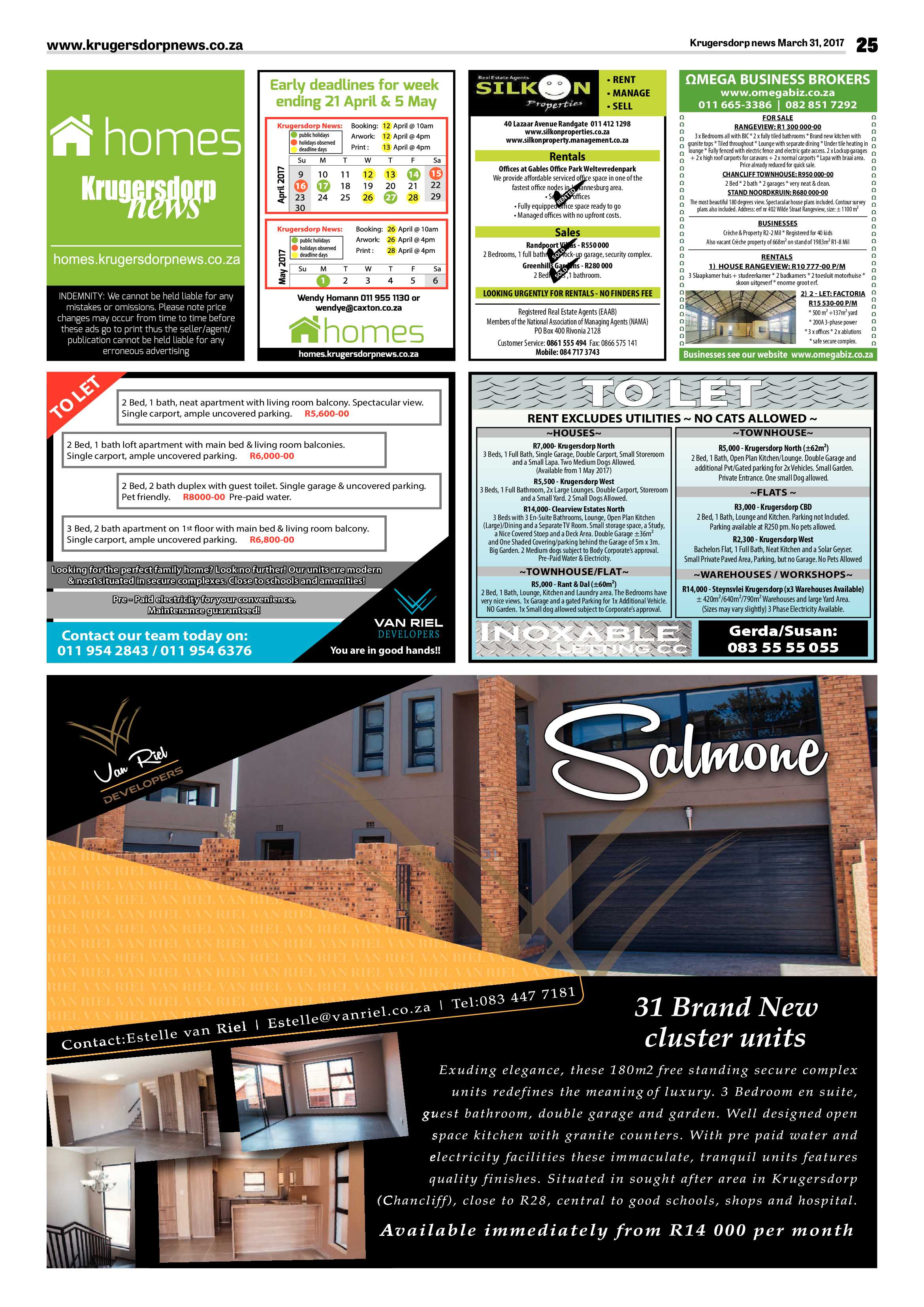 Krugersdorp News 31 March 2017 page 25