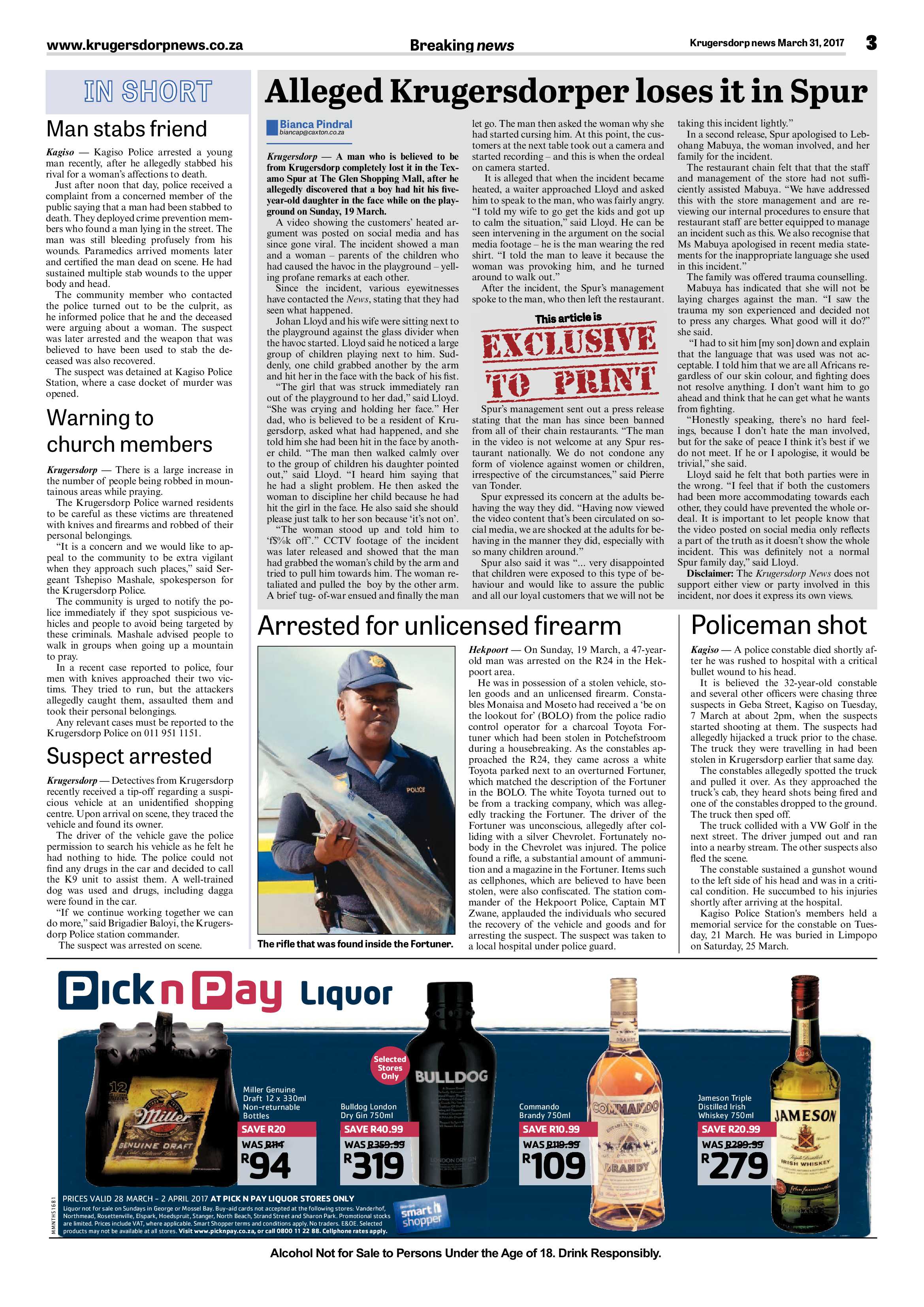 Krugersdorp News 31 March 2017 page 3