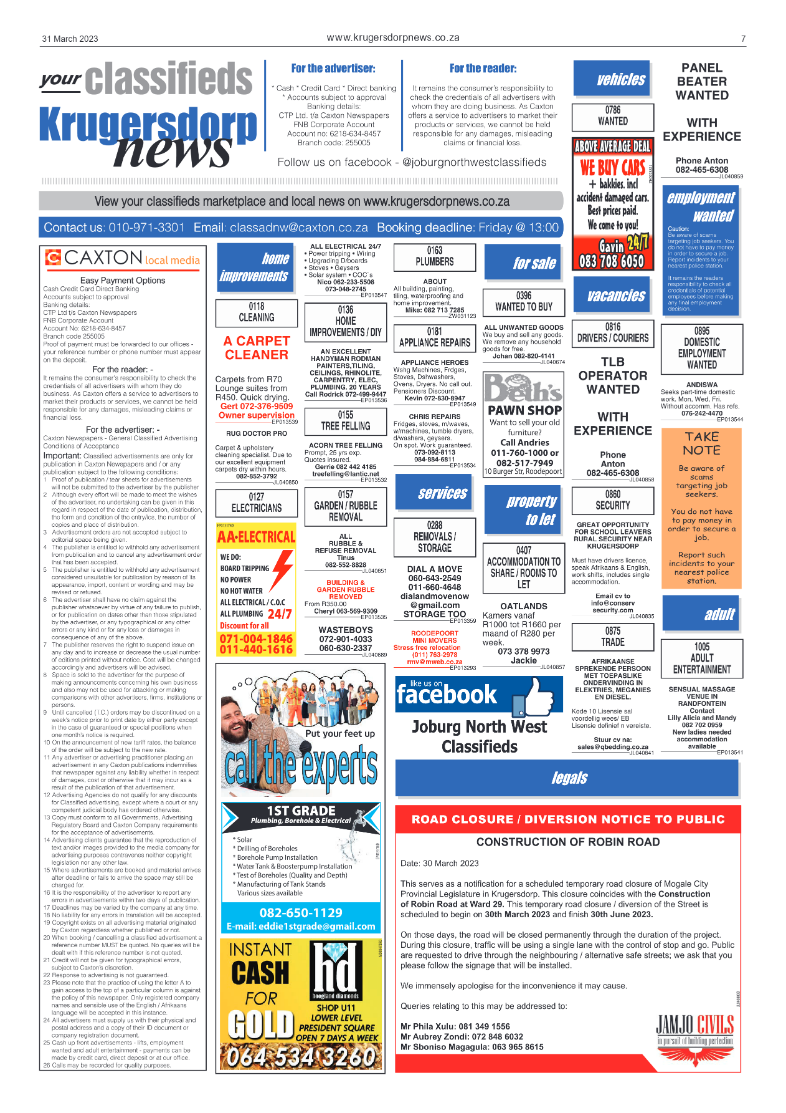 Krugersdorp News 31 March 2023 page 7