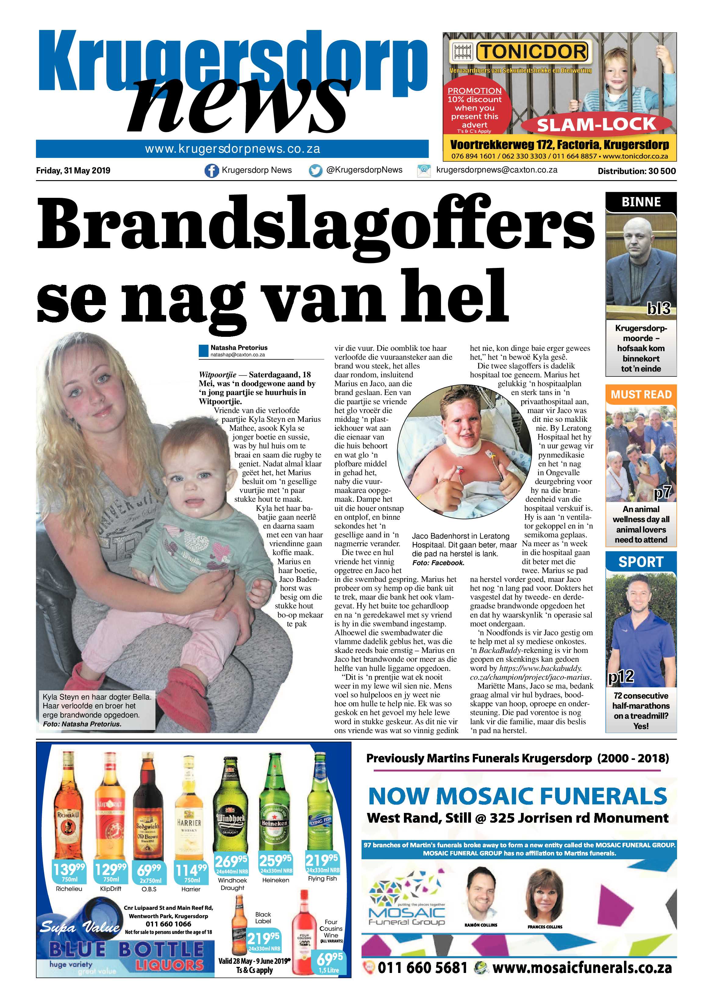 Krugersdorp News 31 May 2019 page 1