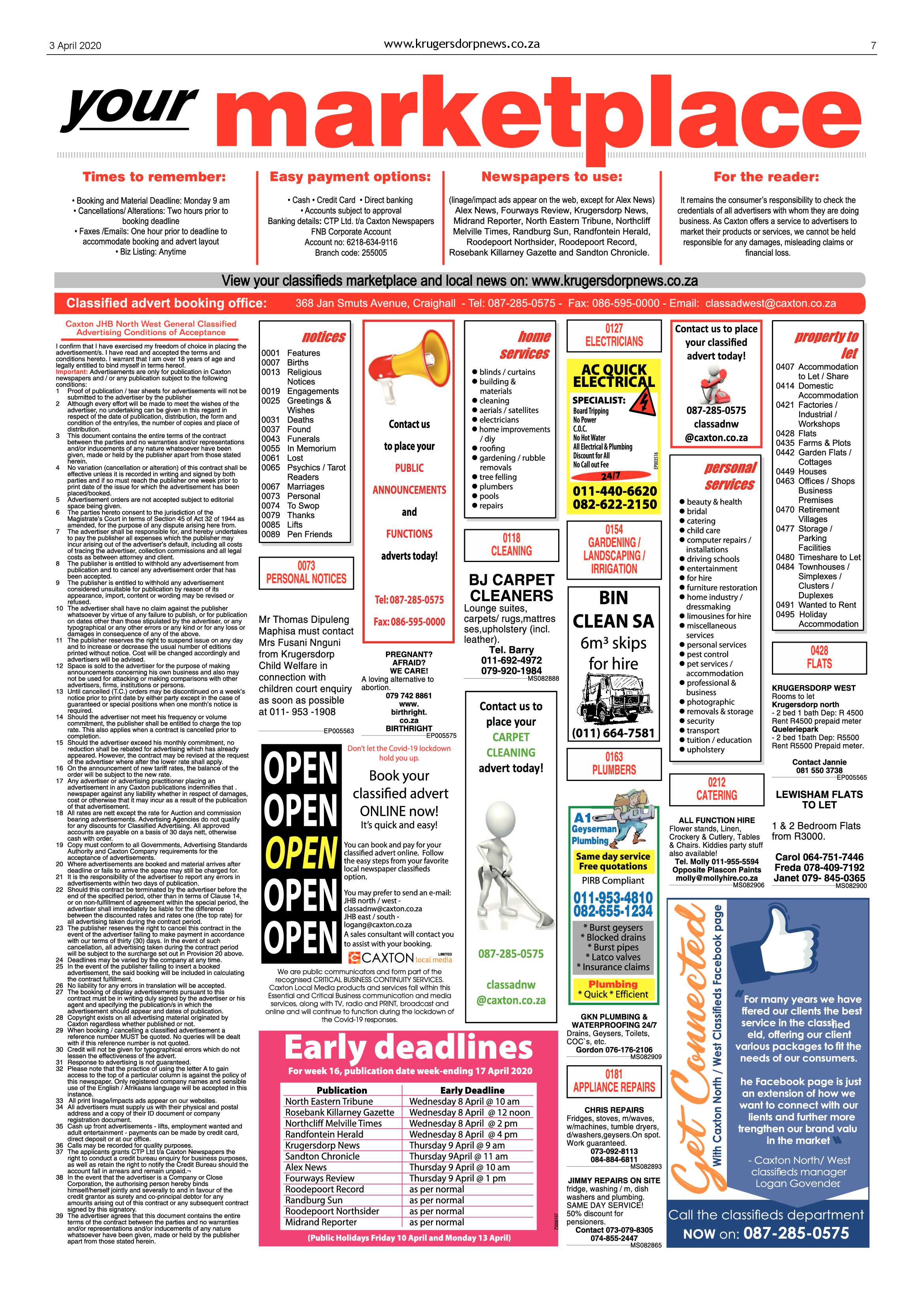 Krugersdorp News 3 April 2020 page 7