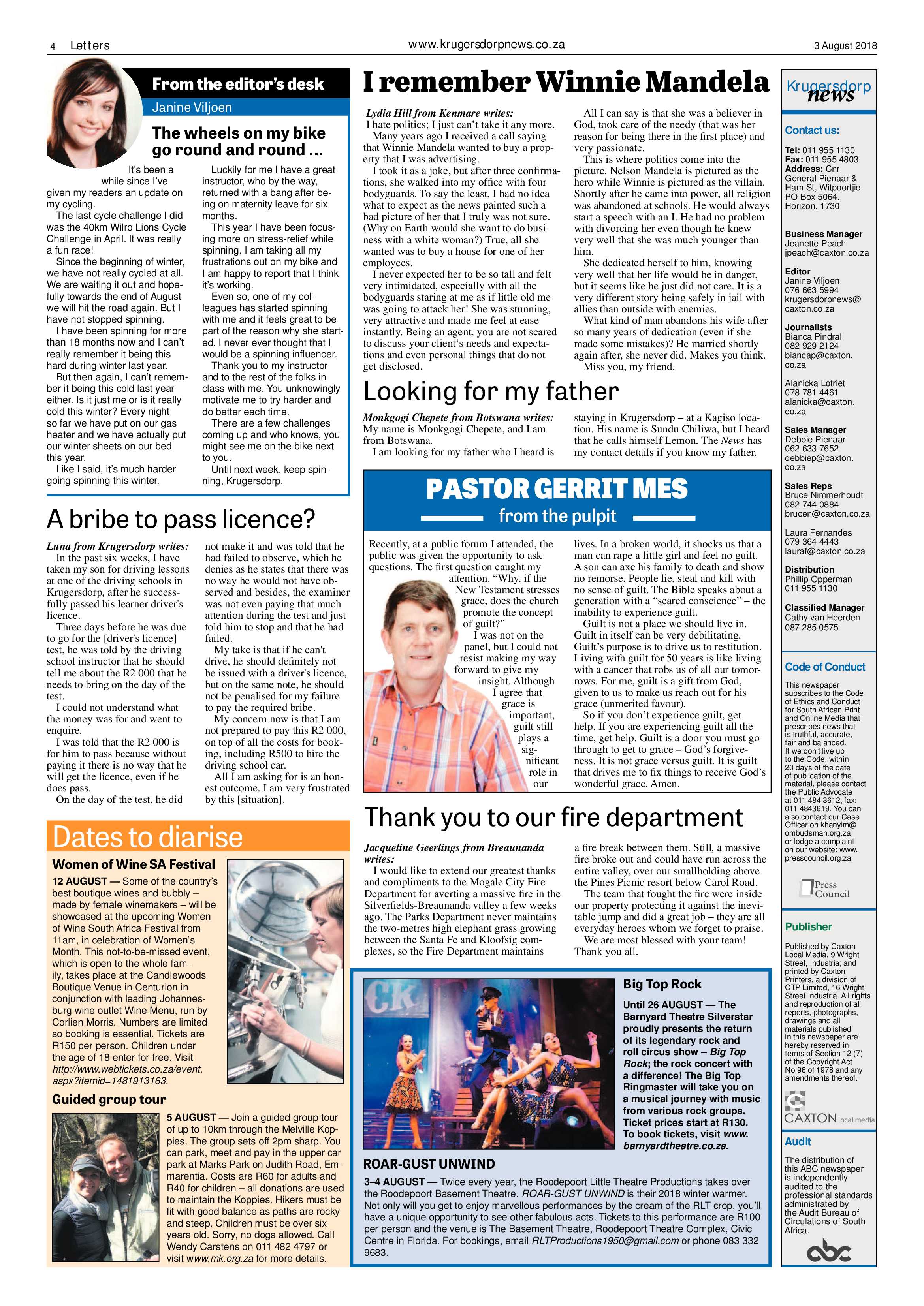 Krugersdorp News 3 August 2018 page 4