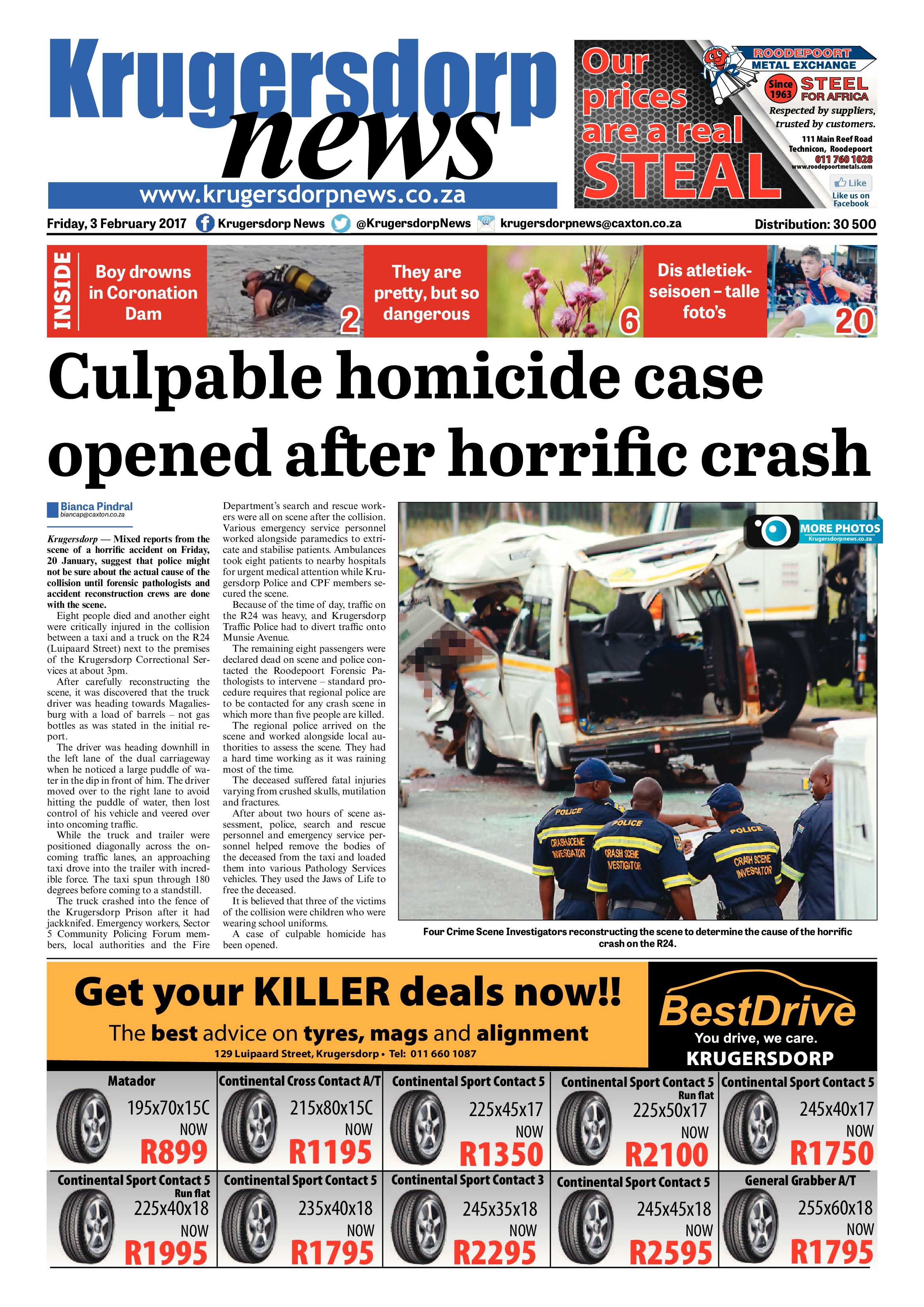 Krugersdorp News 3 February 2017 page 1