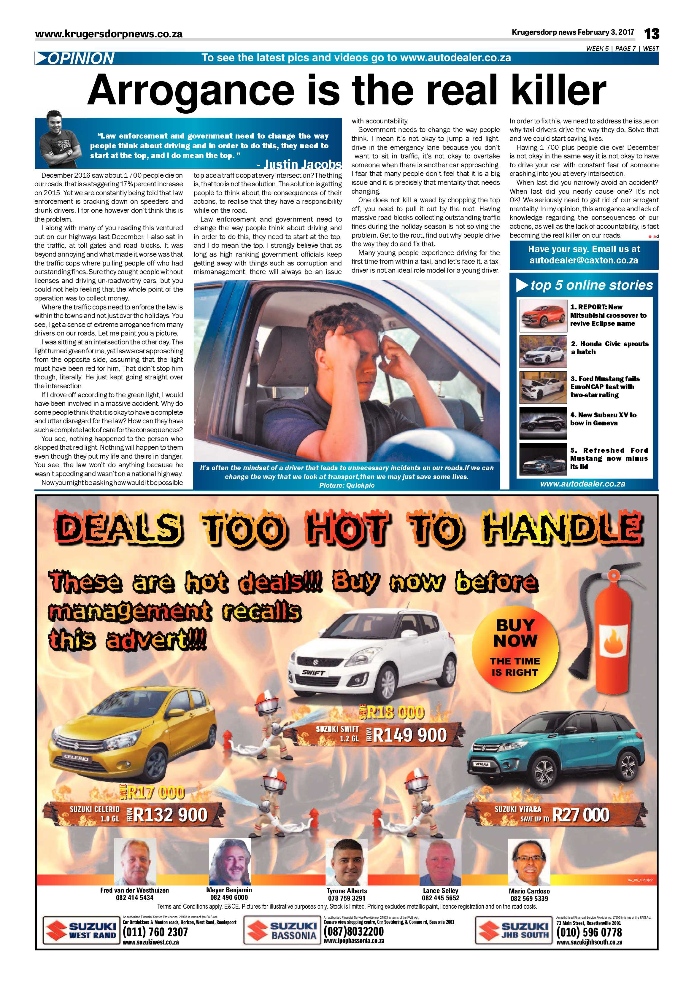 Krugersdorp News 3 February 2017 page 13