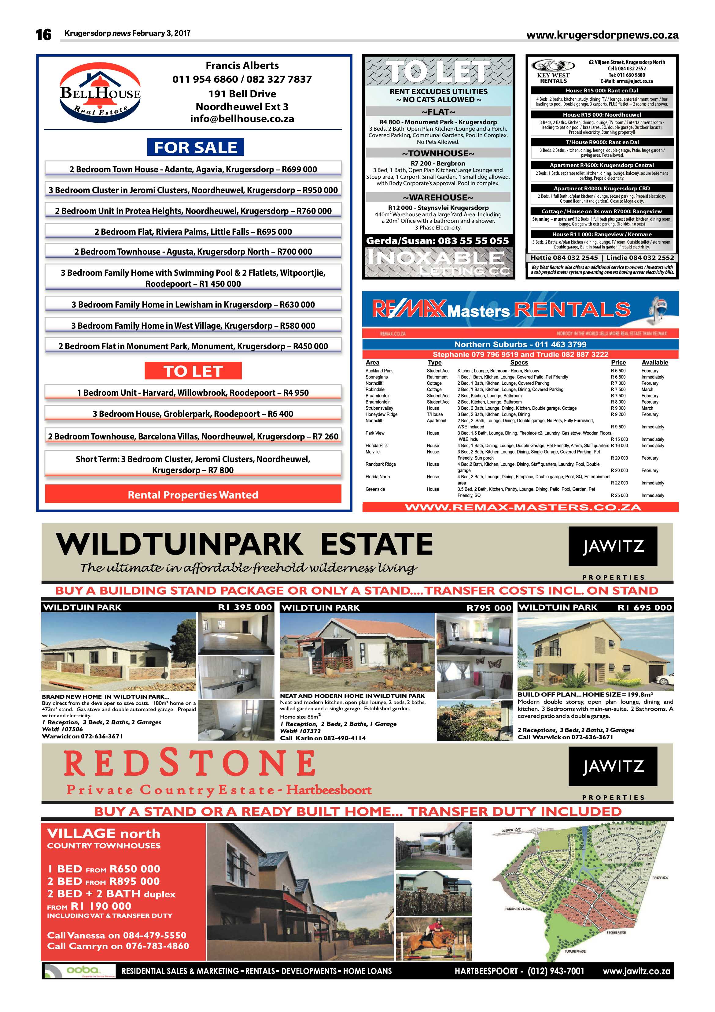 Krugersdorp News 3 February 2017 page 16