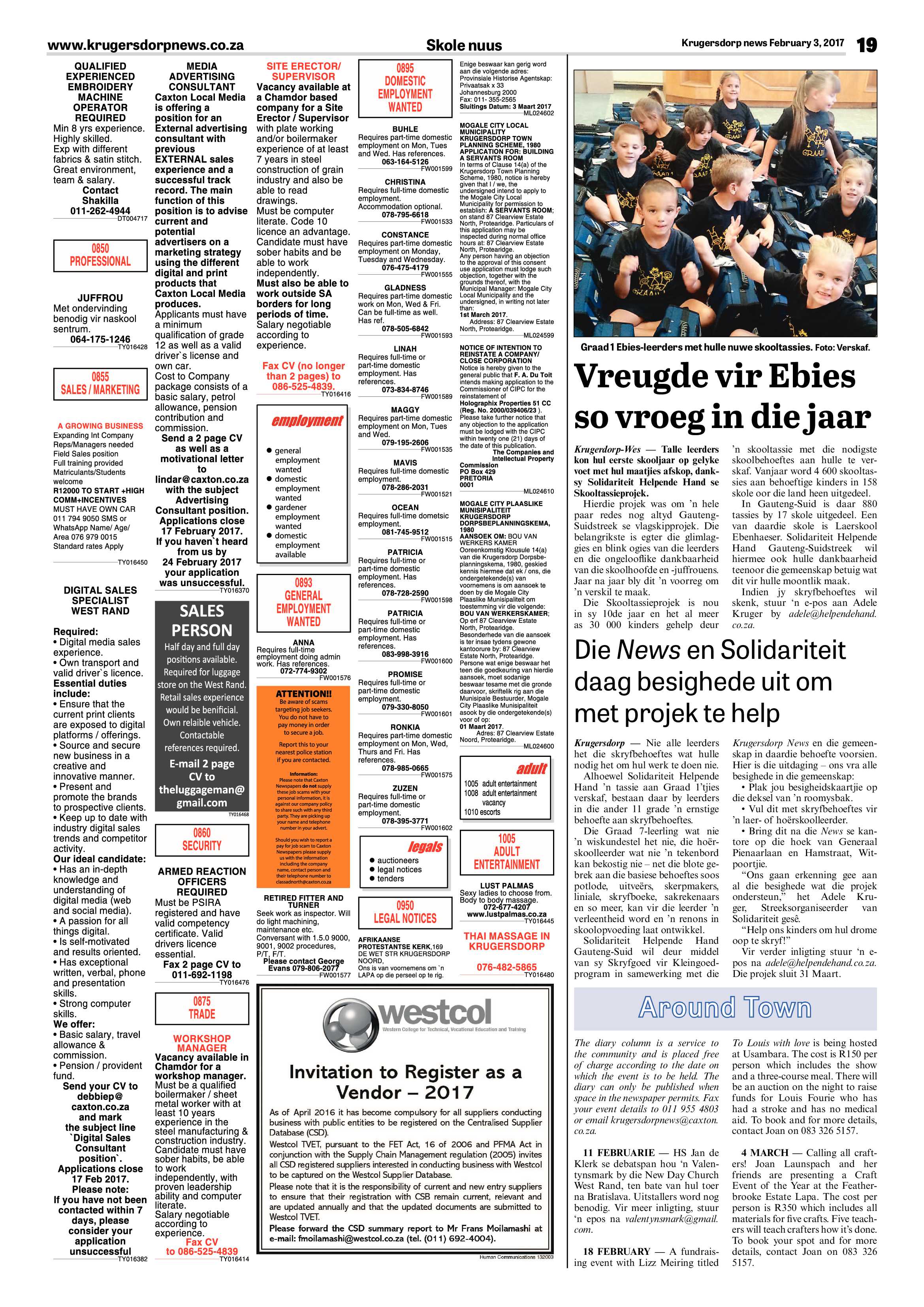 Krugersdorp News 3 February 2017 page 19