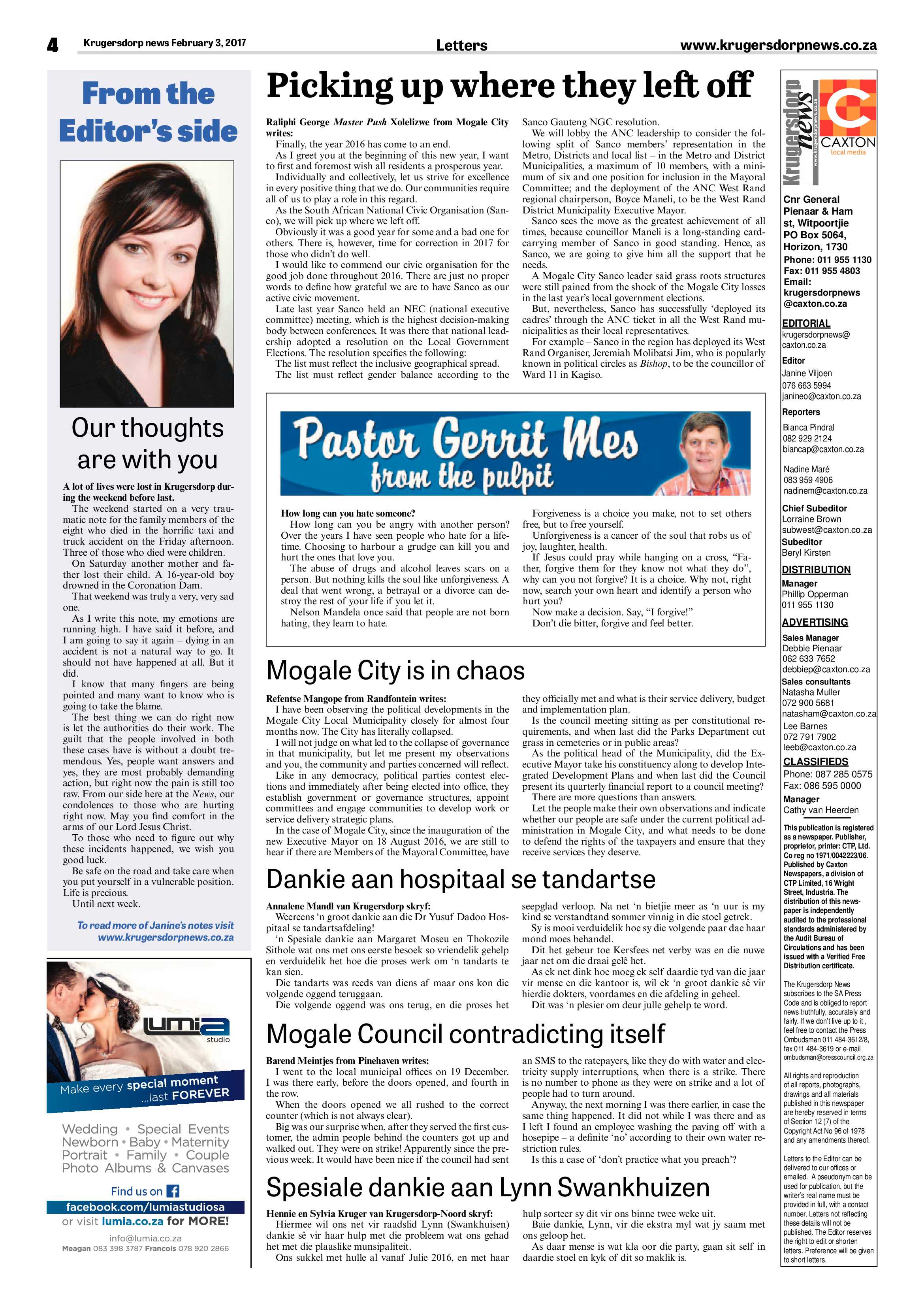 Krugersdorp News 3 February 2017 page 4