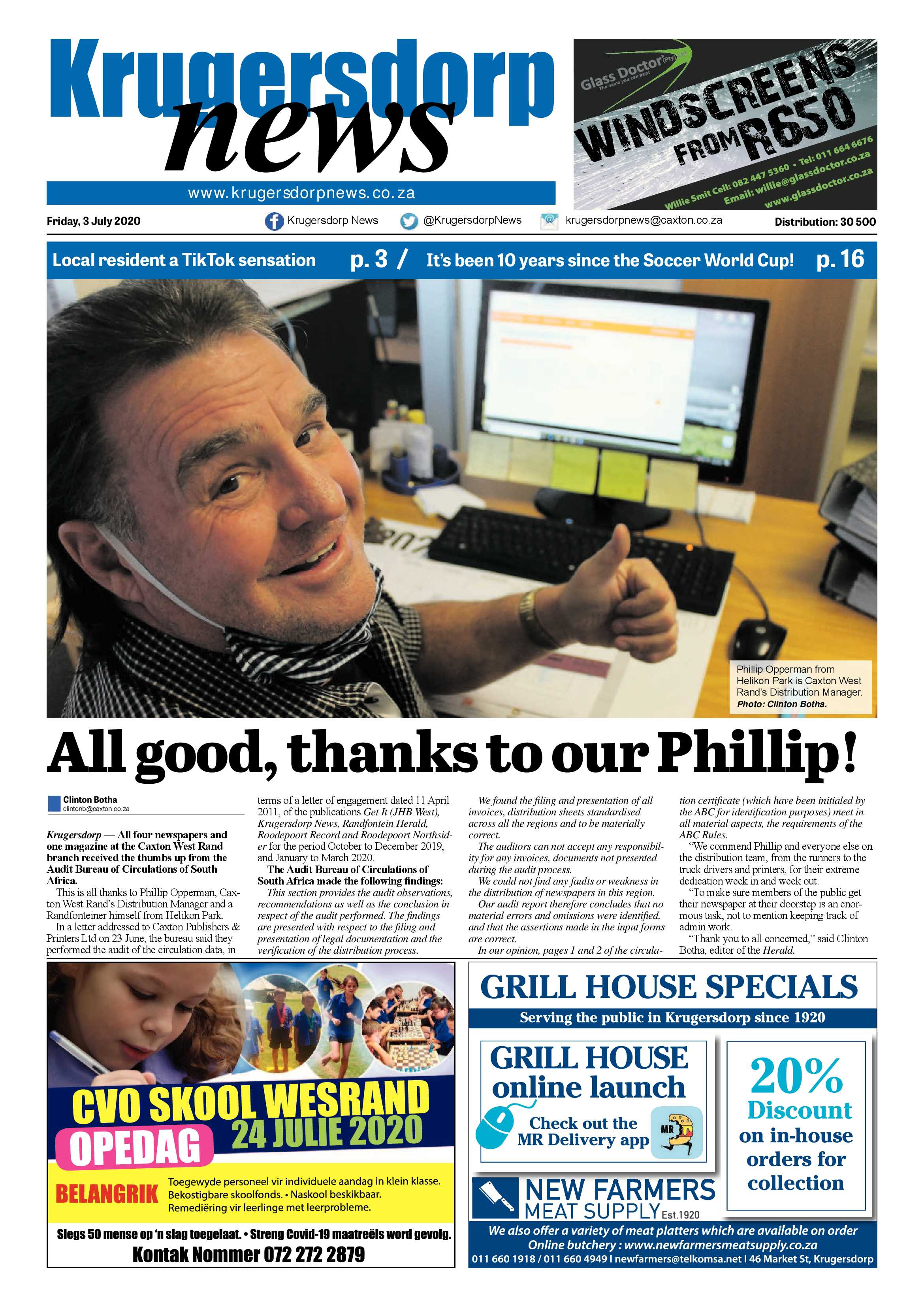 Krugersdorp News 3 July 2020 page 1