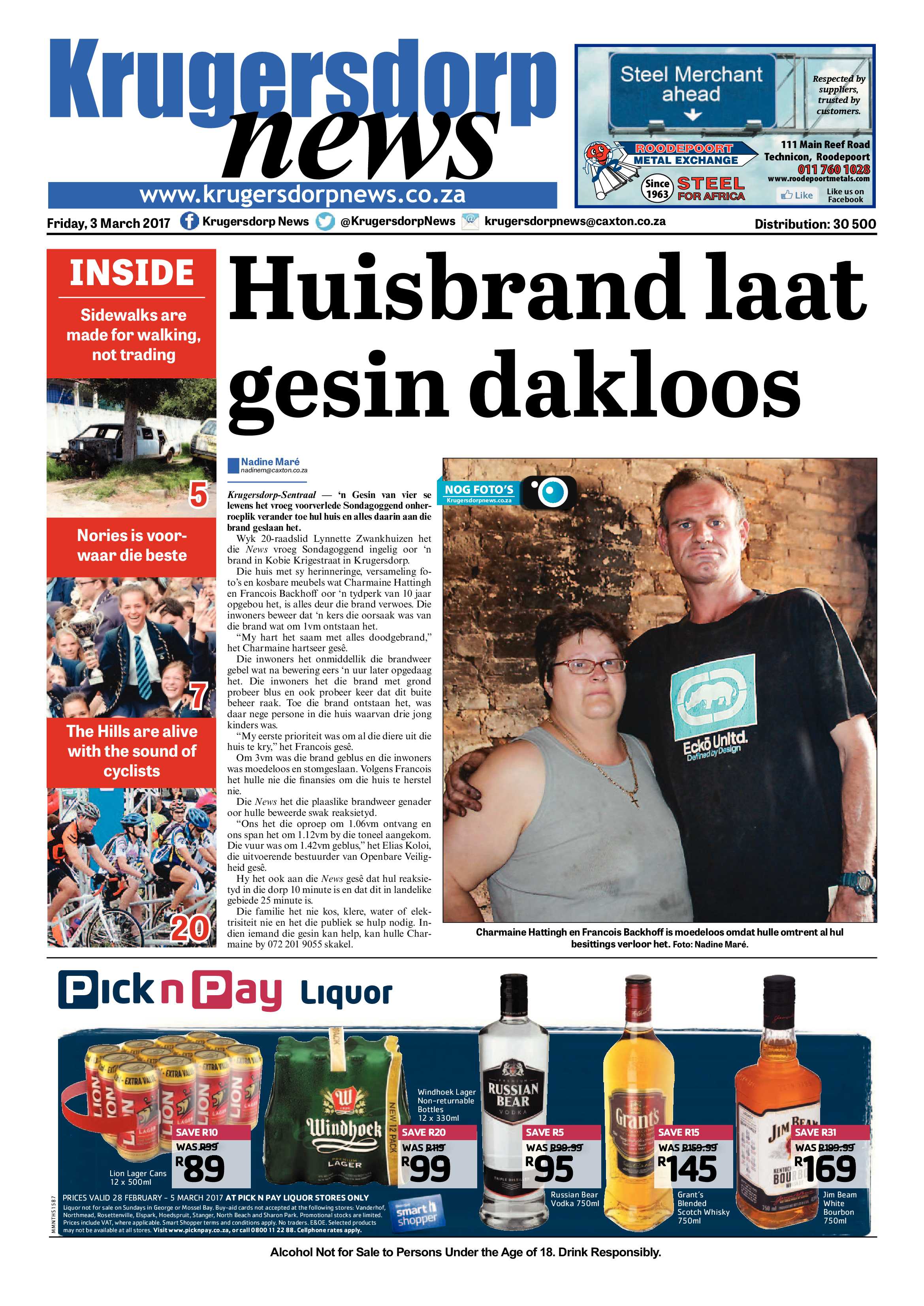 Krugersdorp News 3 March 2017 page 1