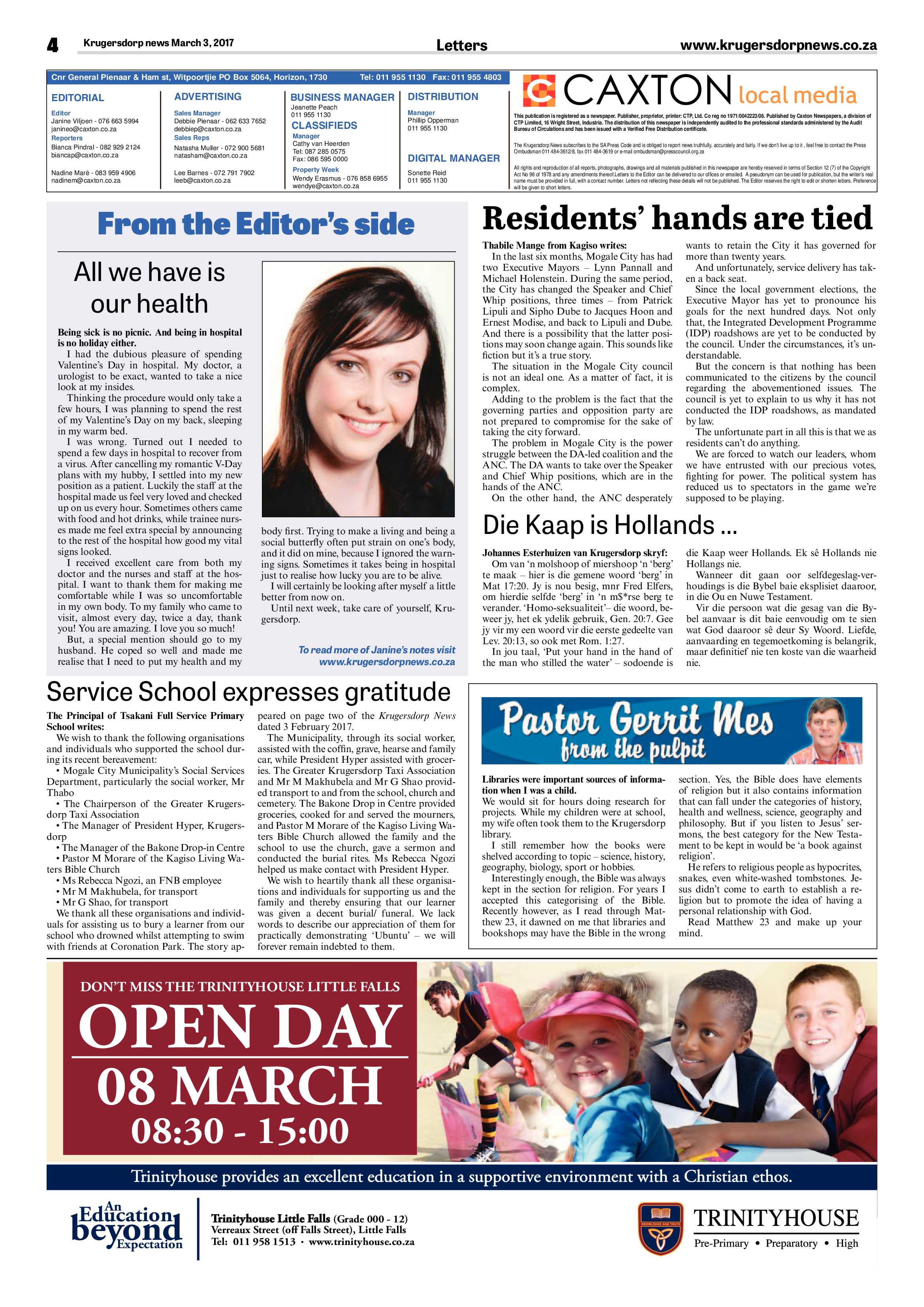 Krugersdorp News 3 March 2017 page 4