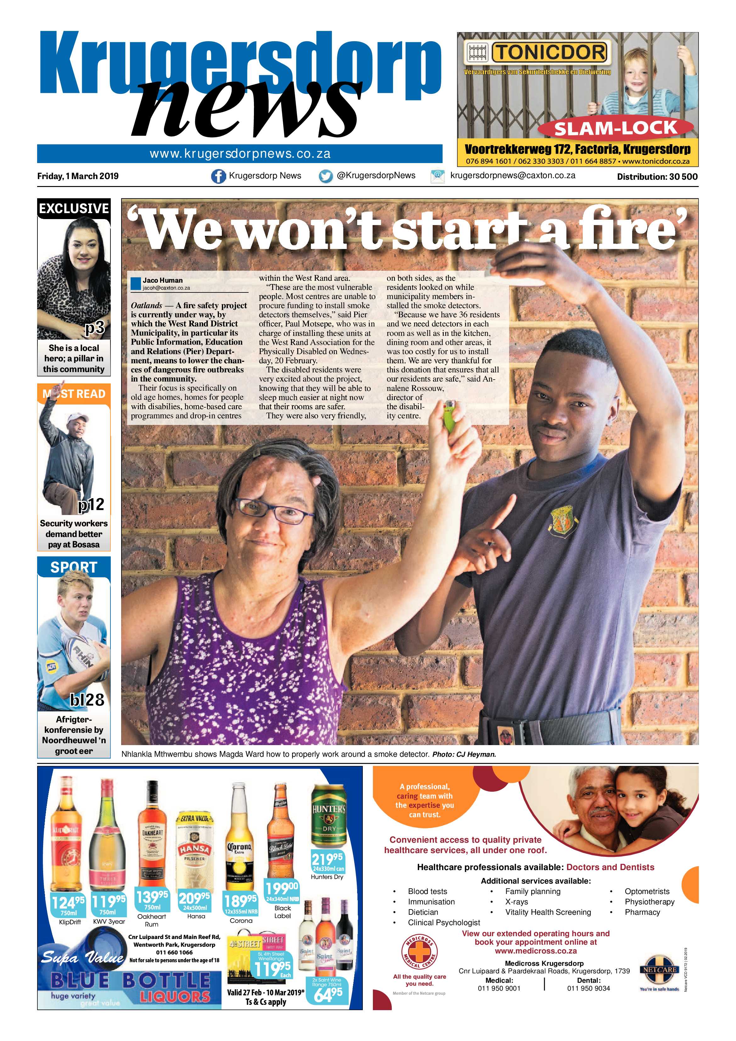 Krugersdorp News 1 March 2019 page 1