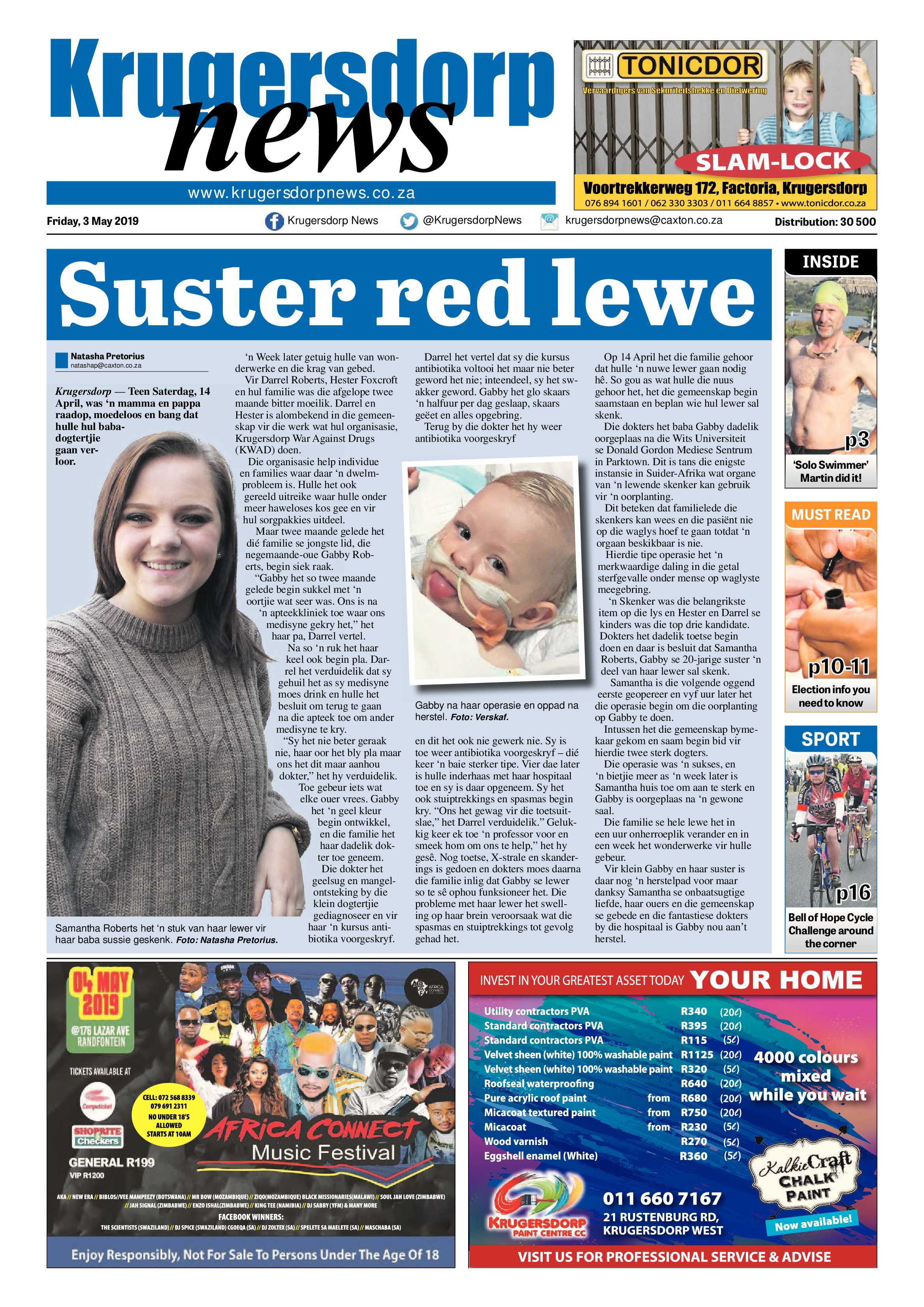 Krugersdorp News 3 May 2019 page 1