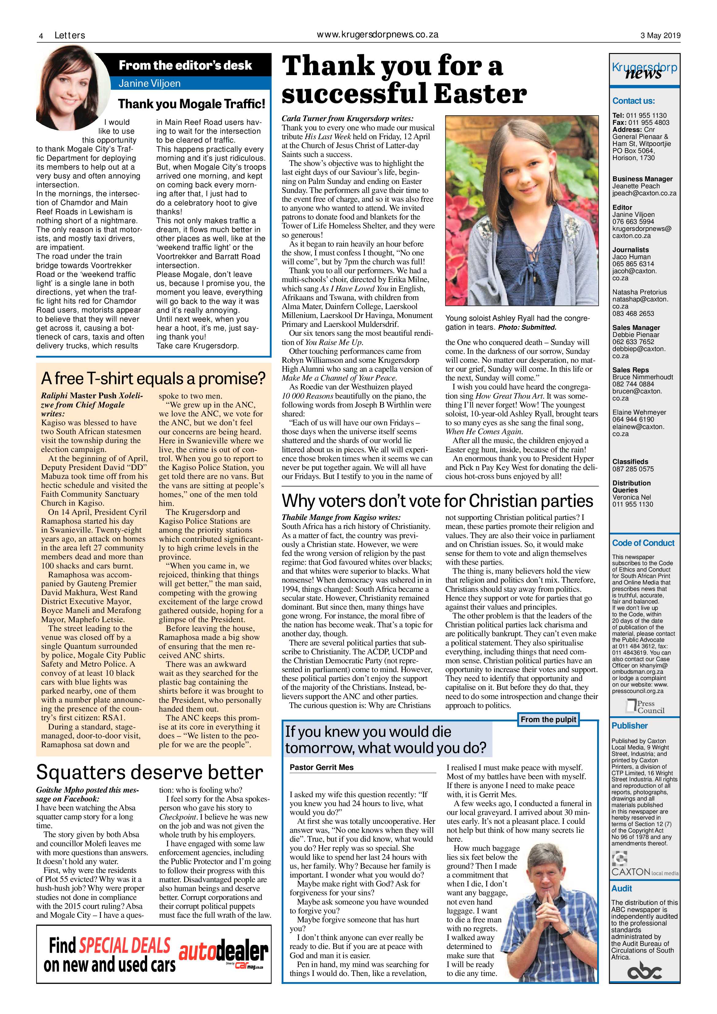 Krugersdorp News 3 May 2019 page 4