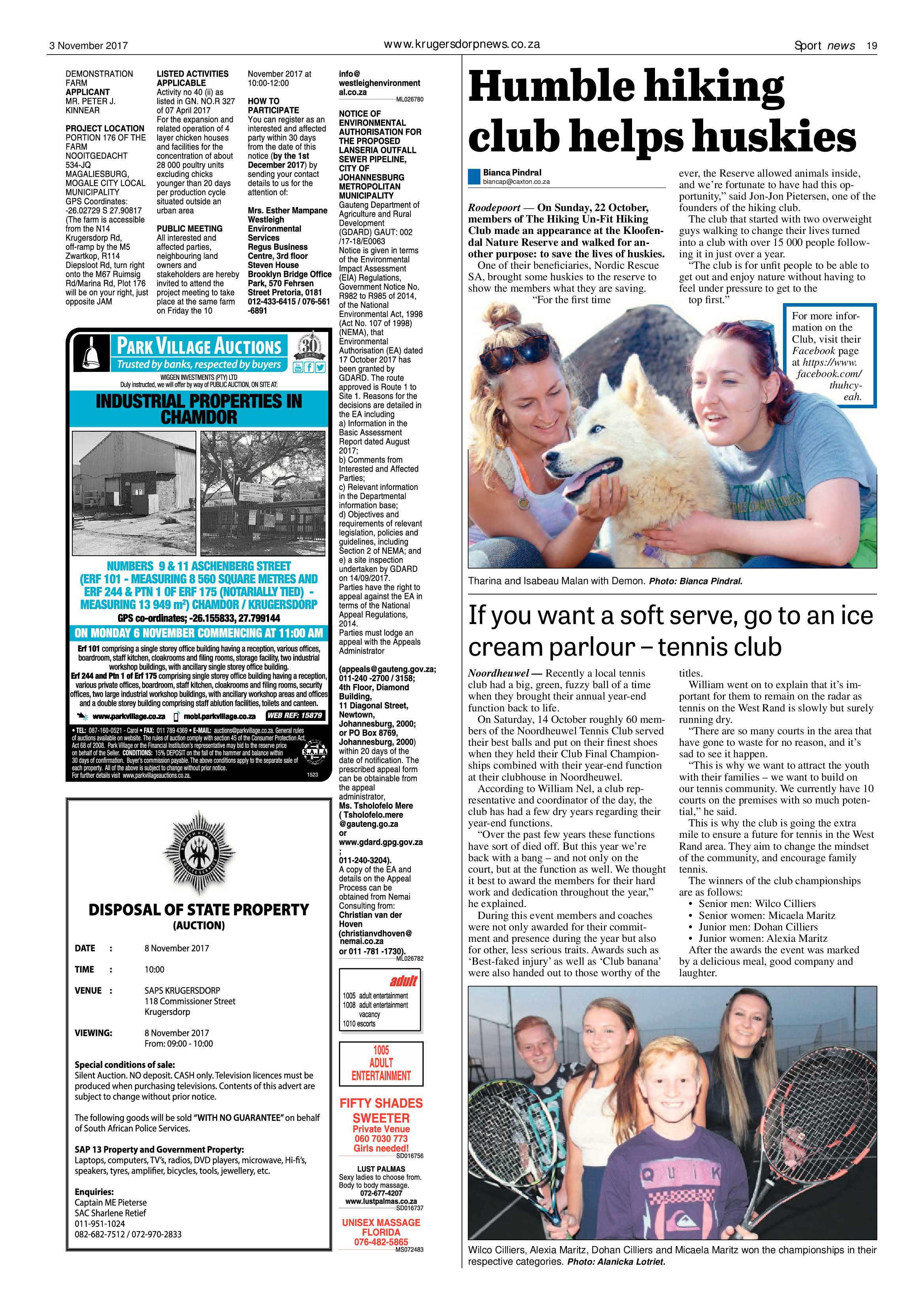 Krugersdorp News 3 November 2017 page 19