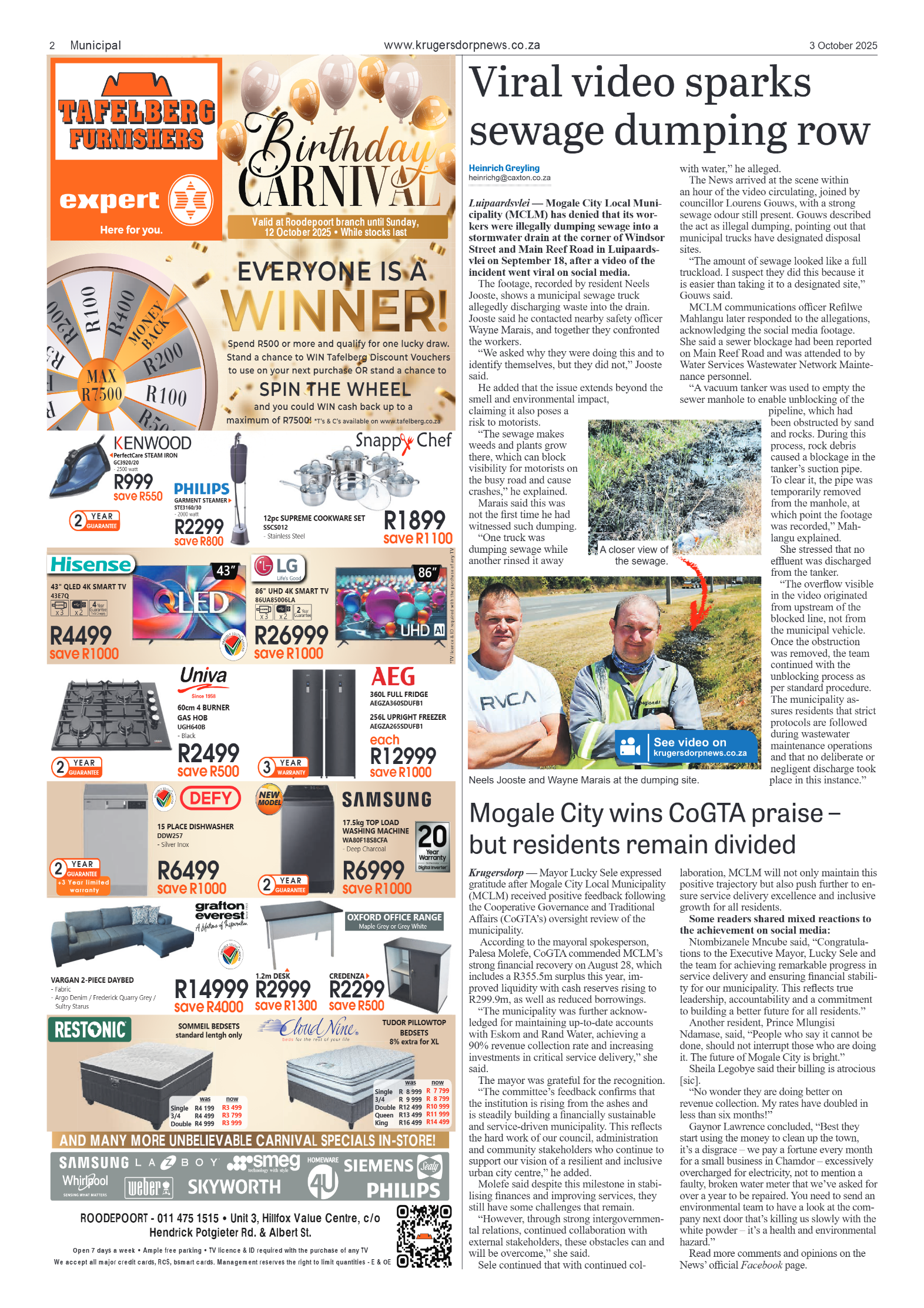Krugersdorp News 3 October 2025 page 2