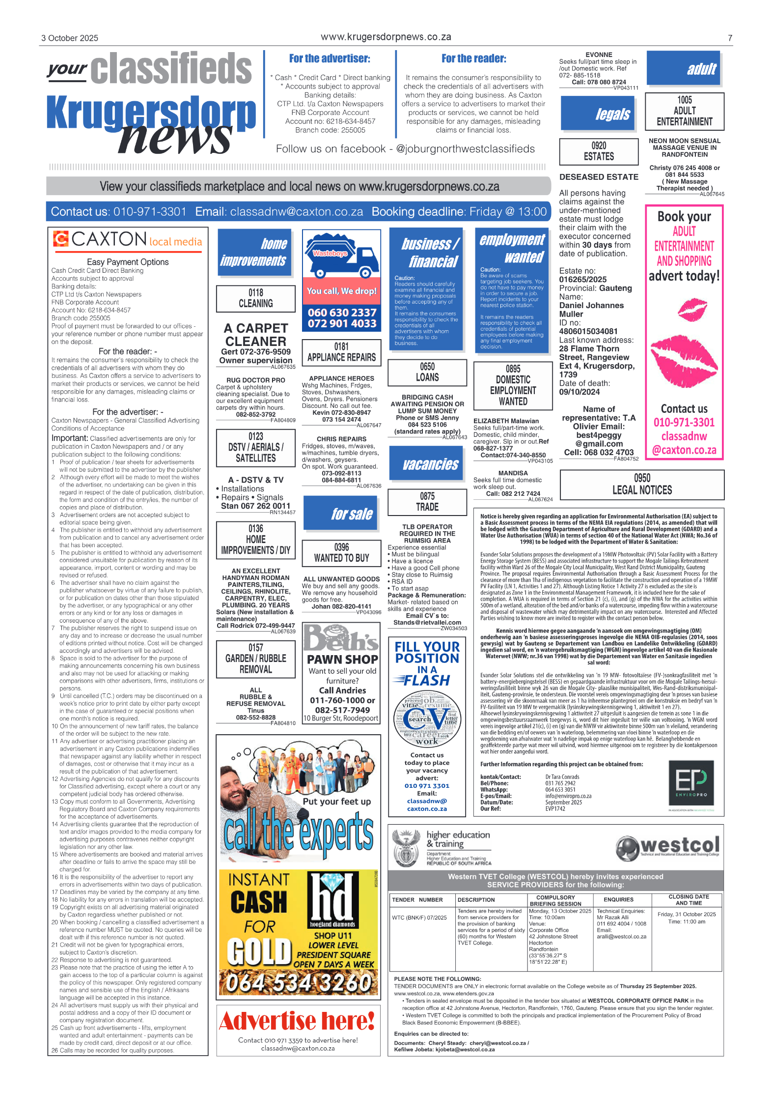 Krugersdorp News 3 October 2025 page 7