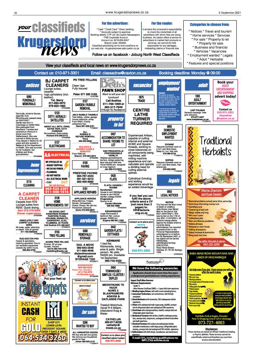 Krugersdorp News 3 September 2021 page 10