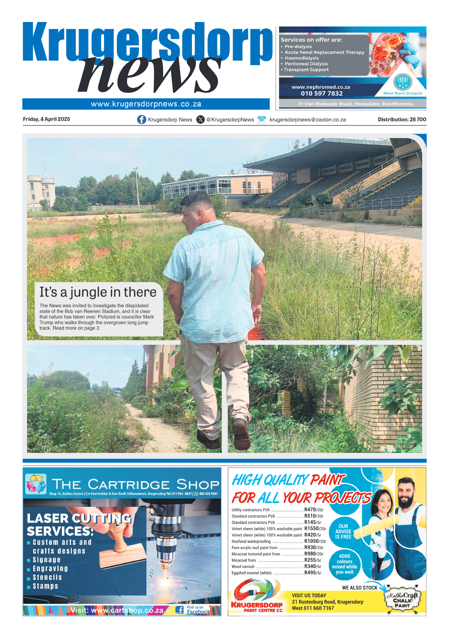 Krugersdorp News 4 April 2025 page 1
