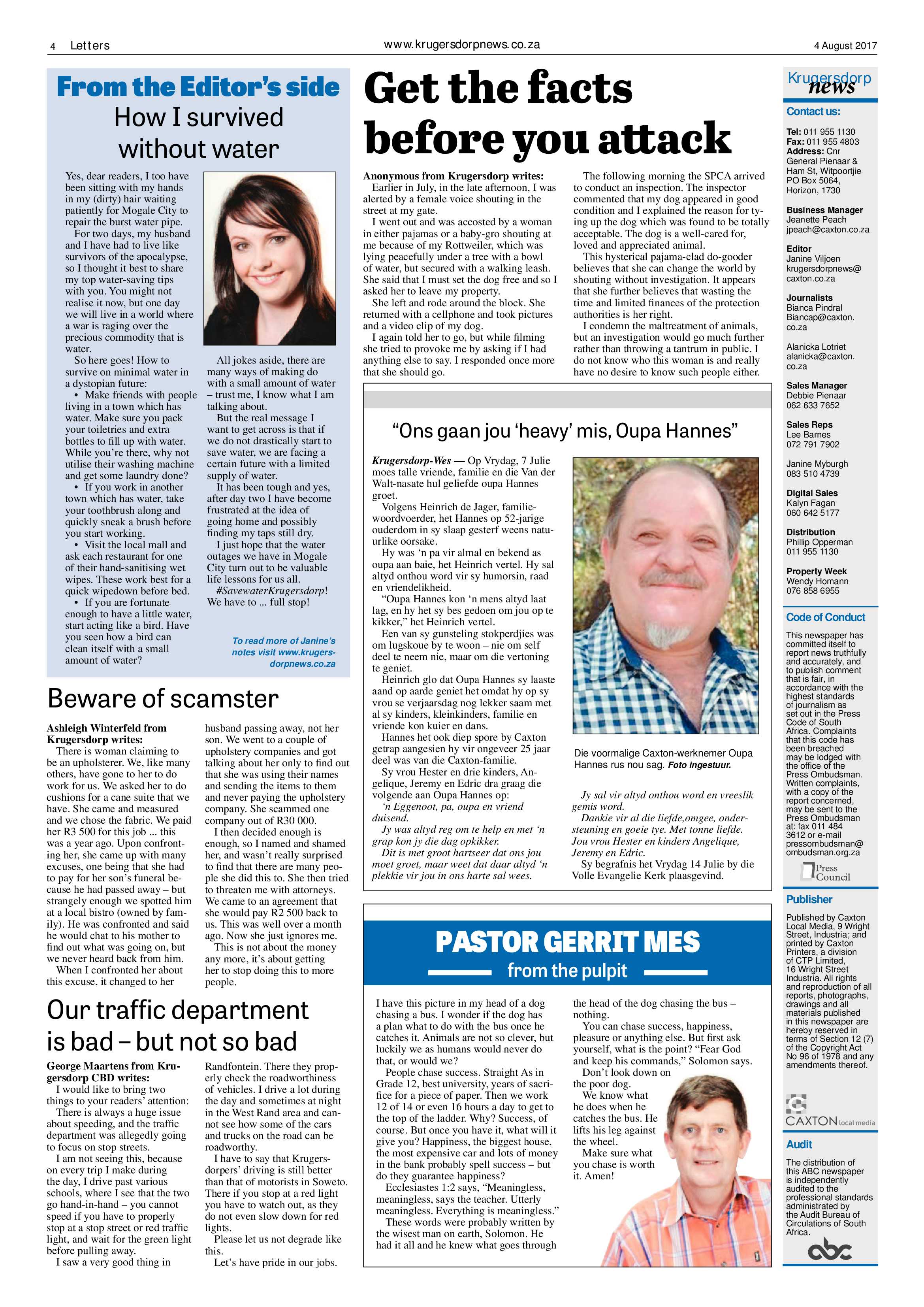 Krugersdorp News 4 August 2017 page 4