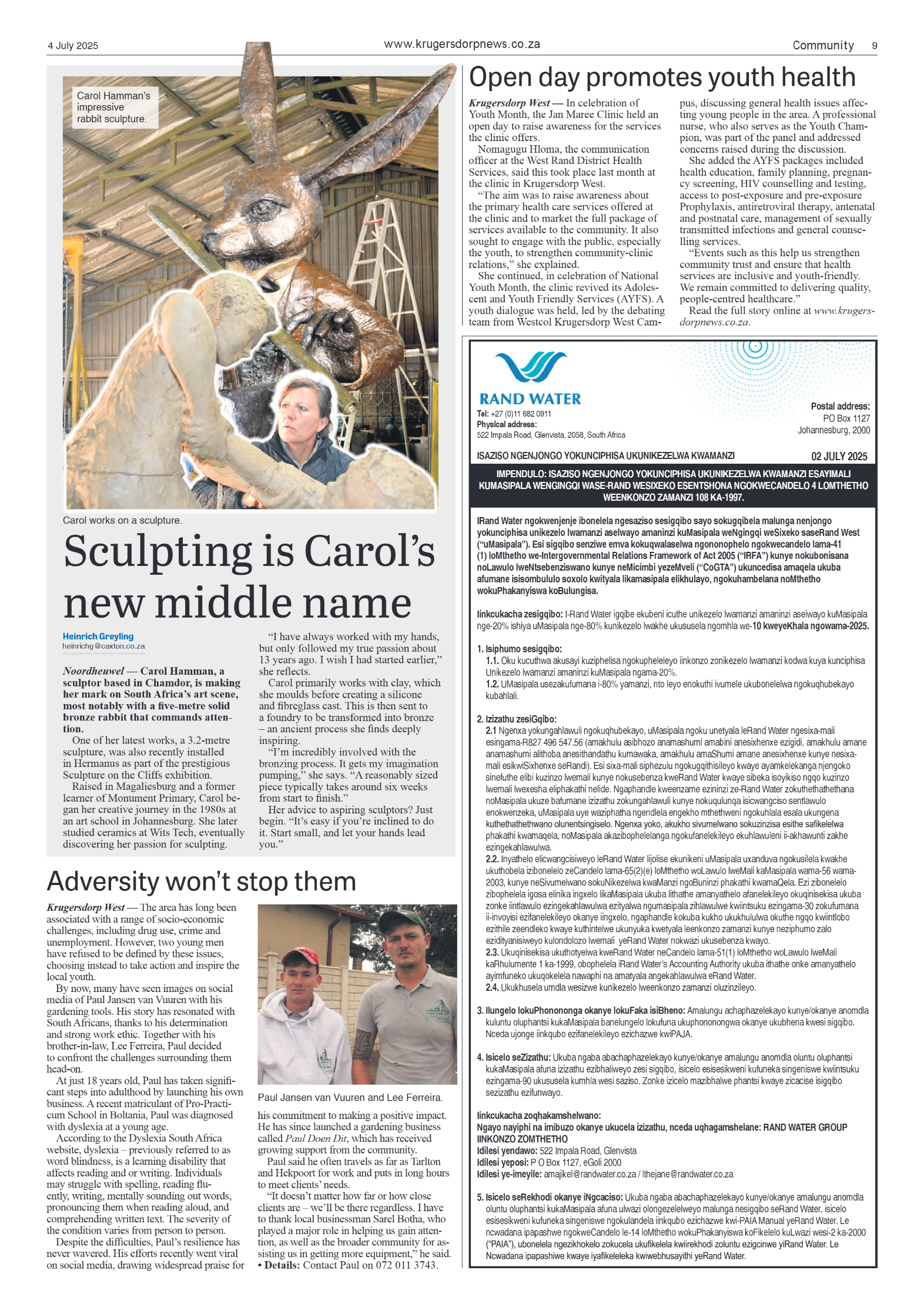 Krugersdorp News 4 July 2025 page 9