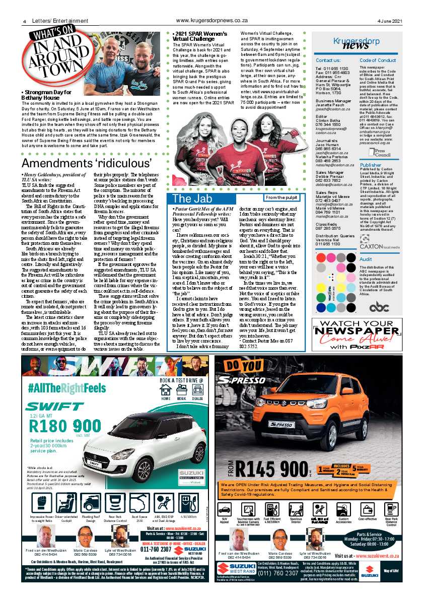 Krugersdorp News 4 June 2021 page 4